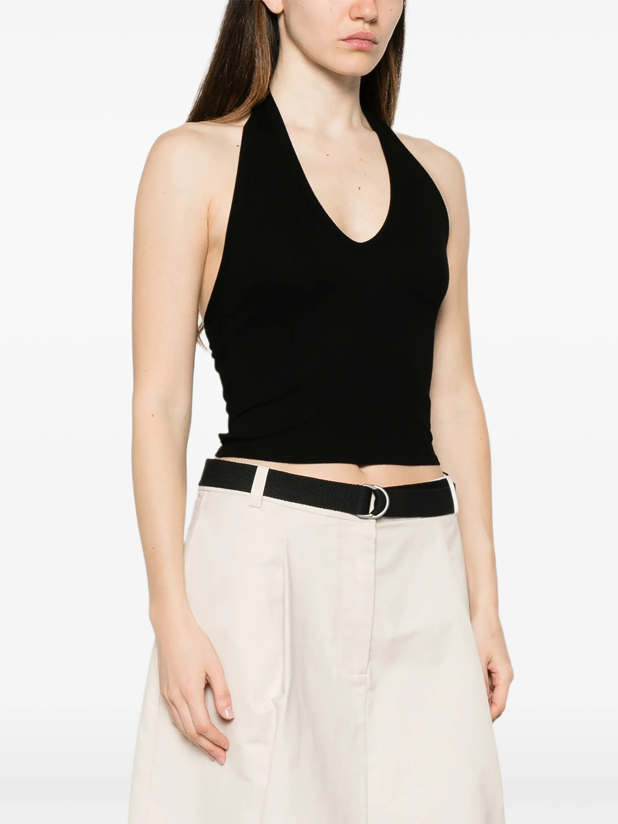 ribbed halterneck top