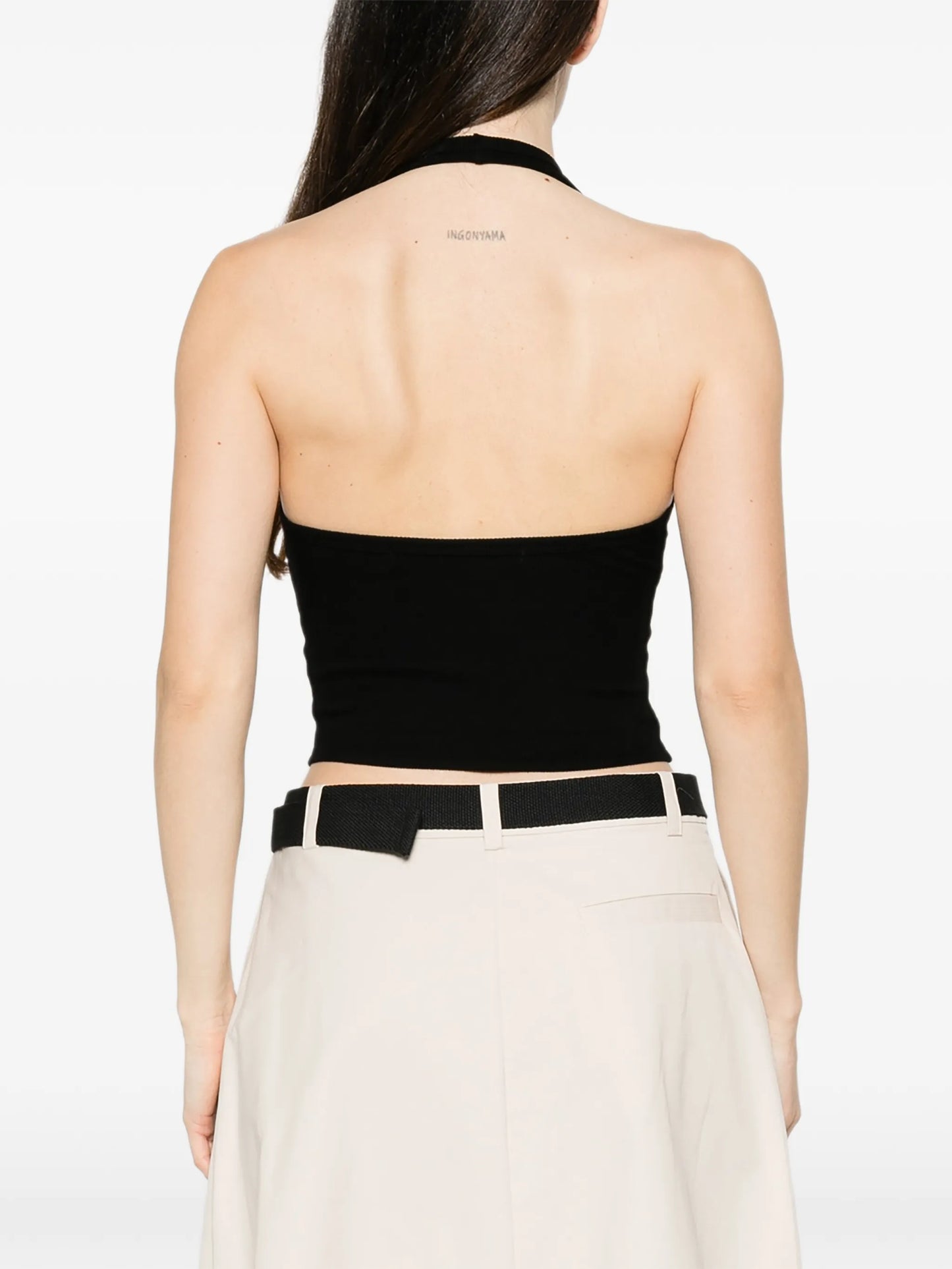 ribbed halterneck top