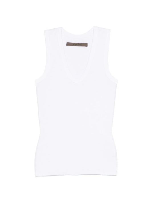 textured rib cotton tank top