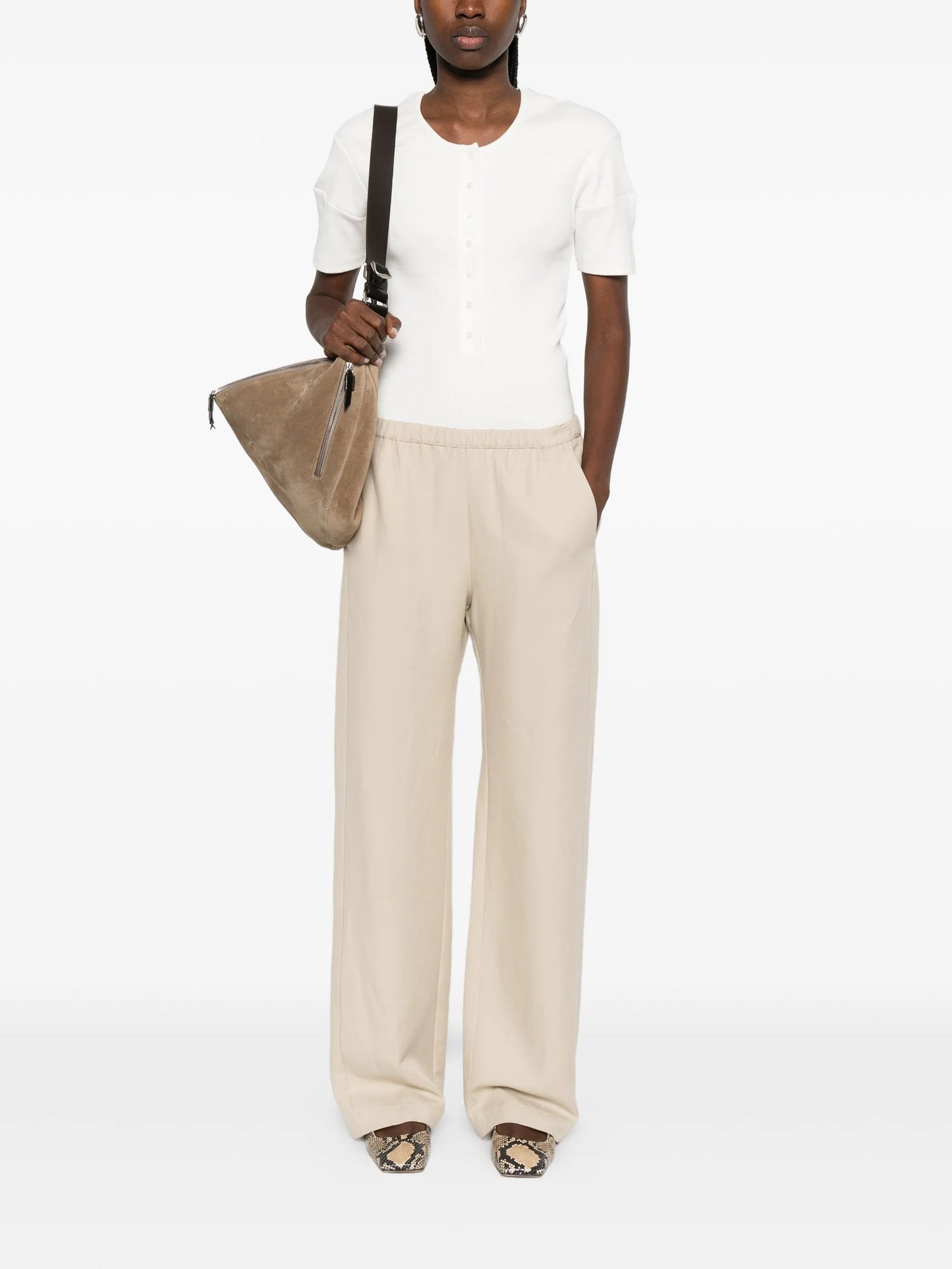 elasticated twill trousers