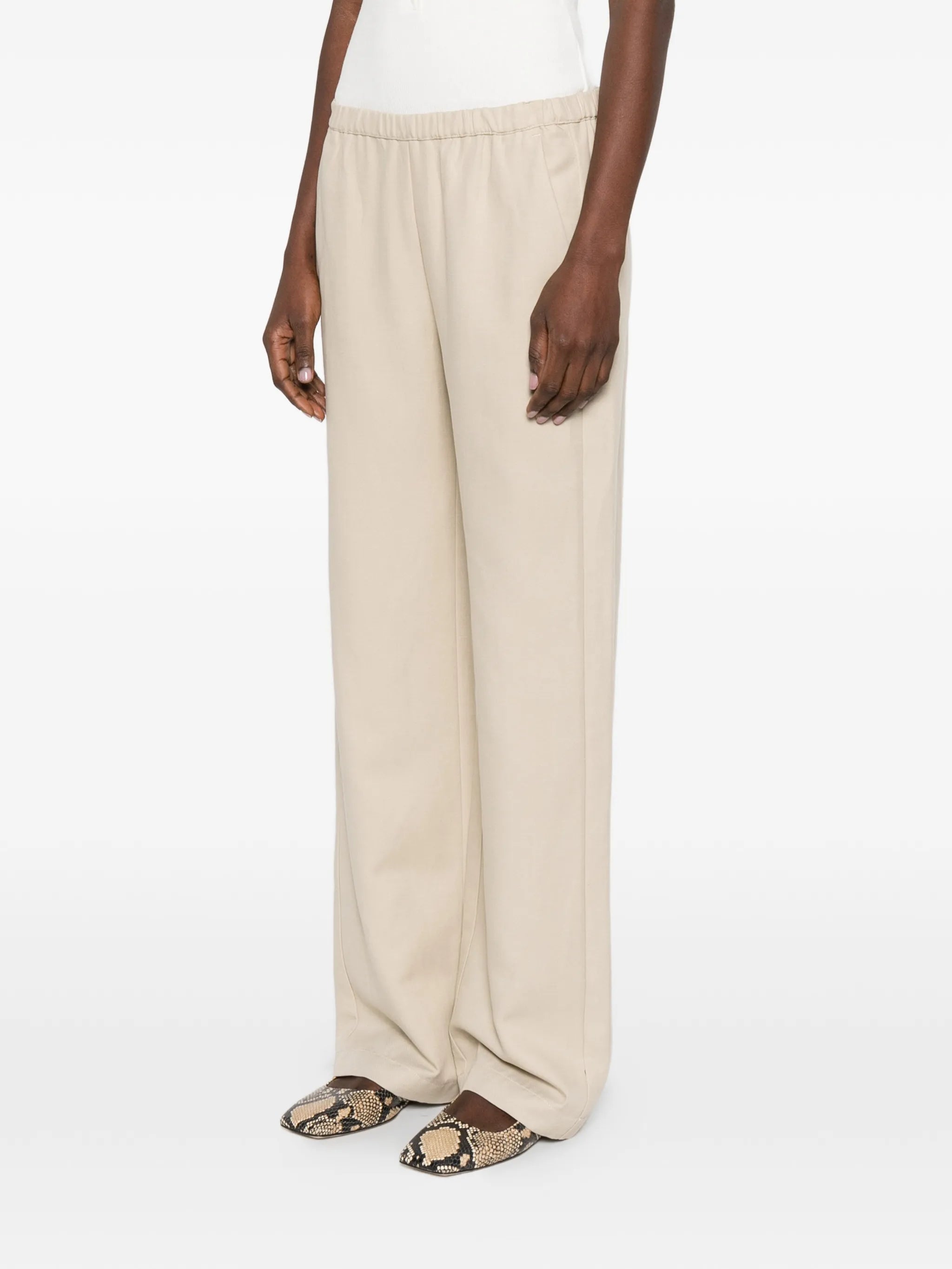 elasticated twill trousers