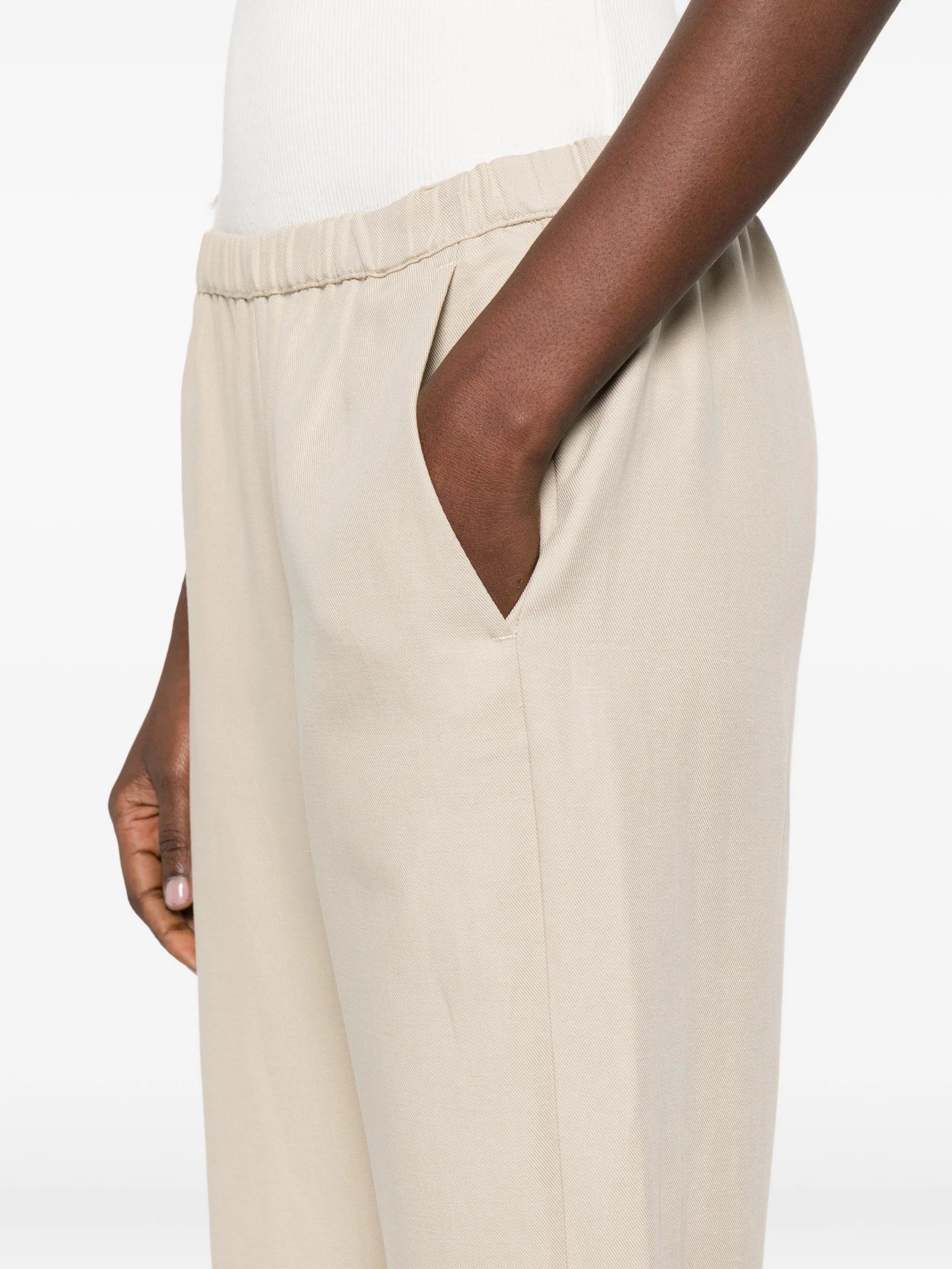 elasticated twill trousers