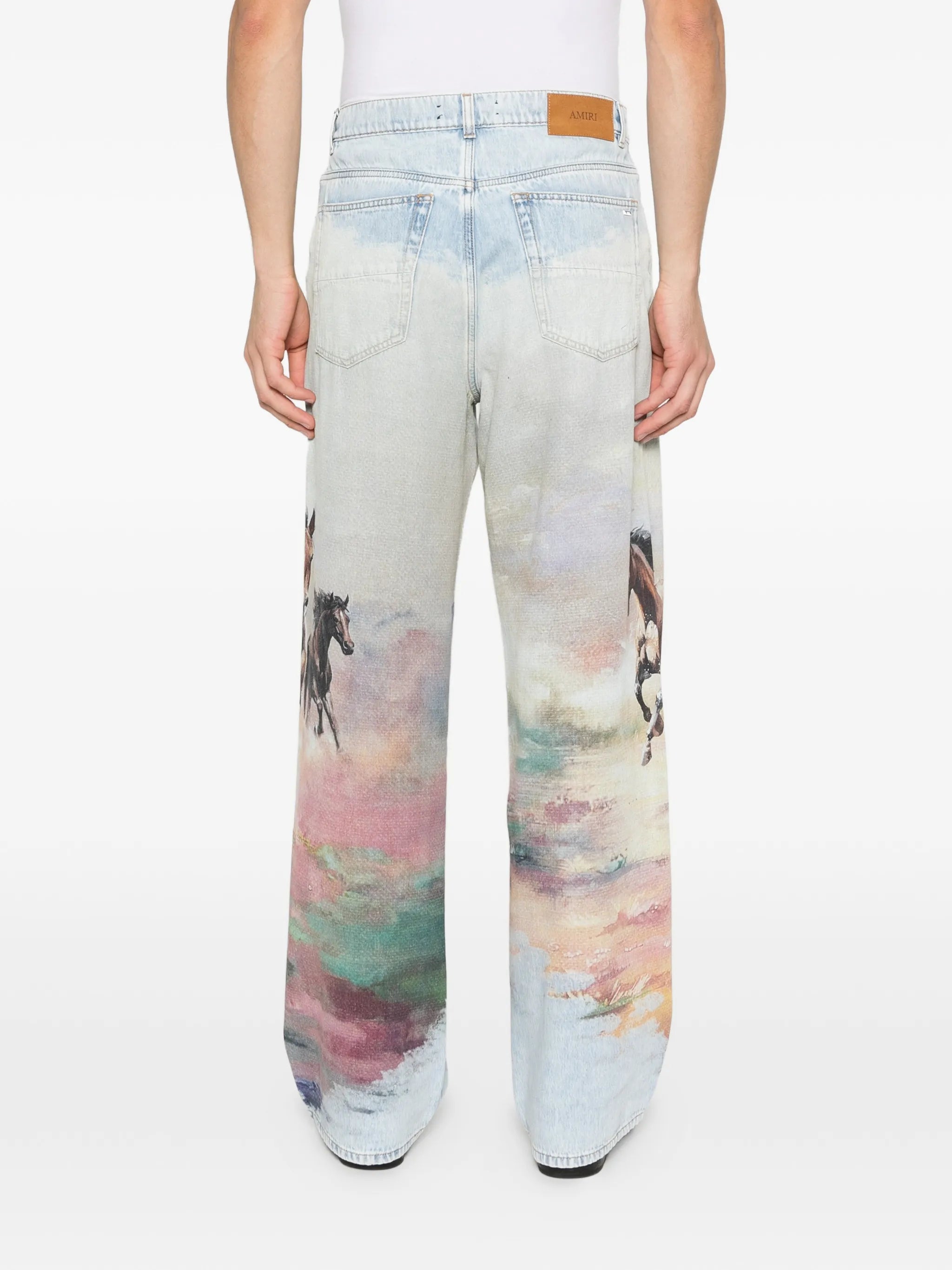 horse-print jeans