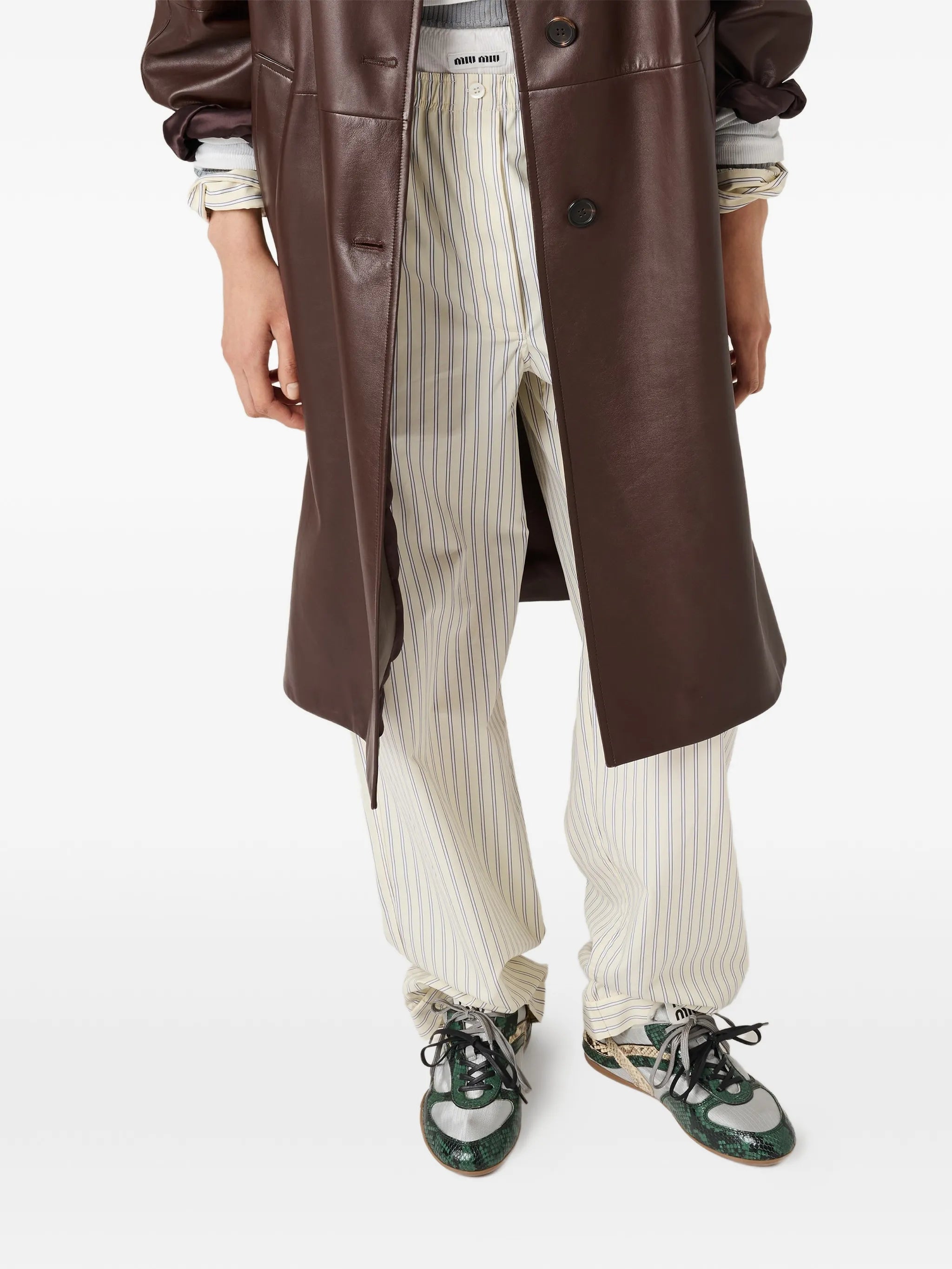 striped poplin pajama pants