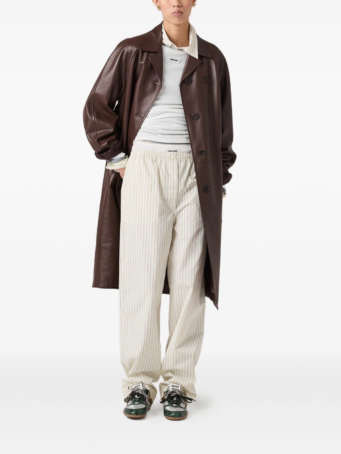 striped poplin pajama pants