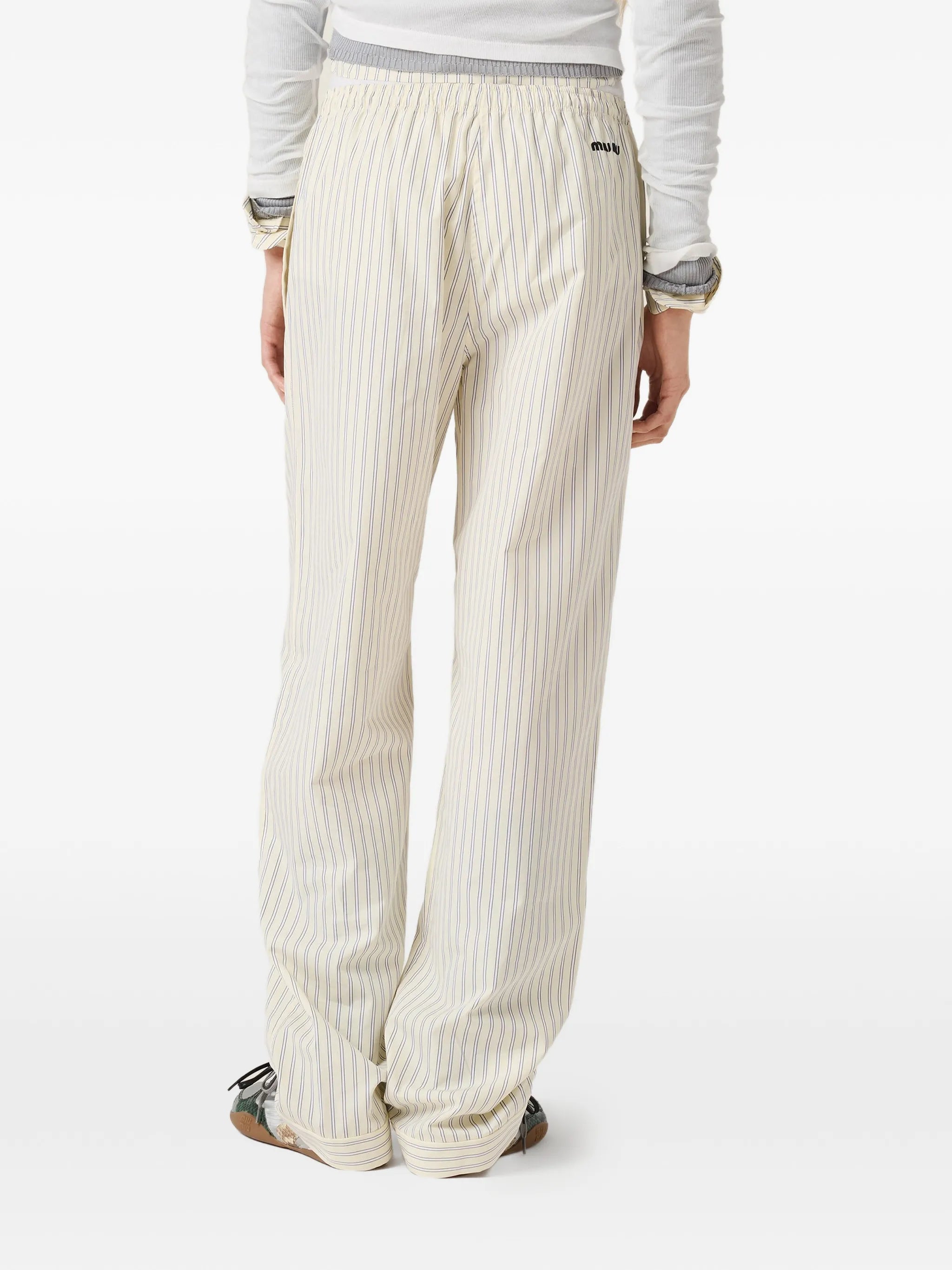 striped poplin pajama pants