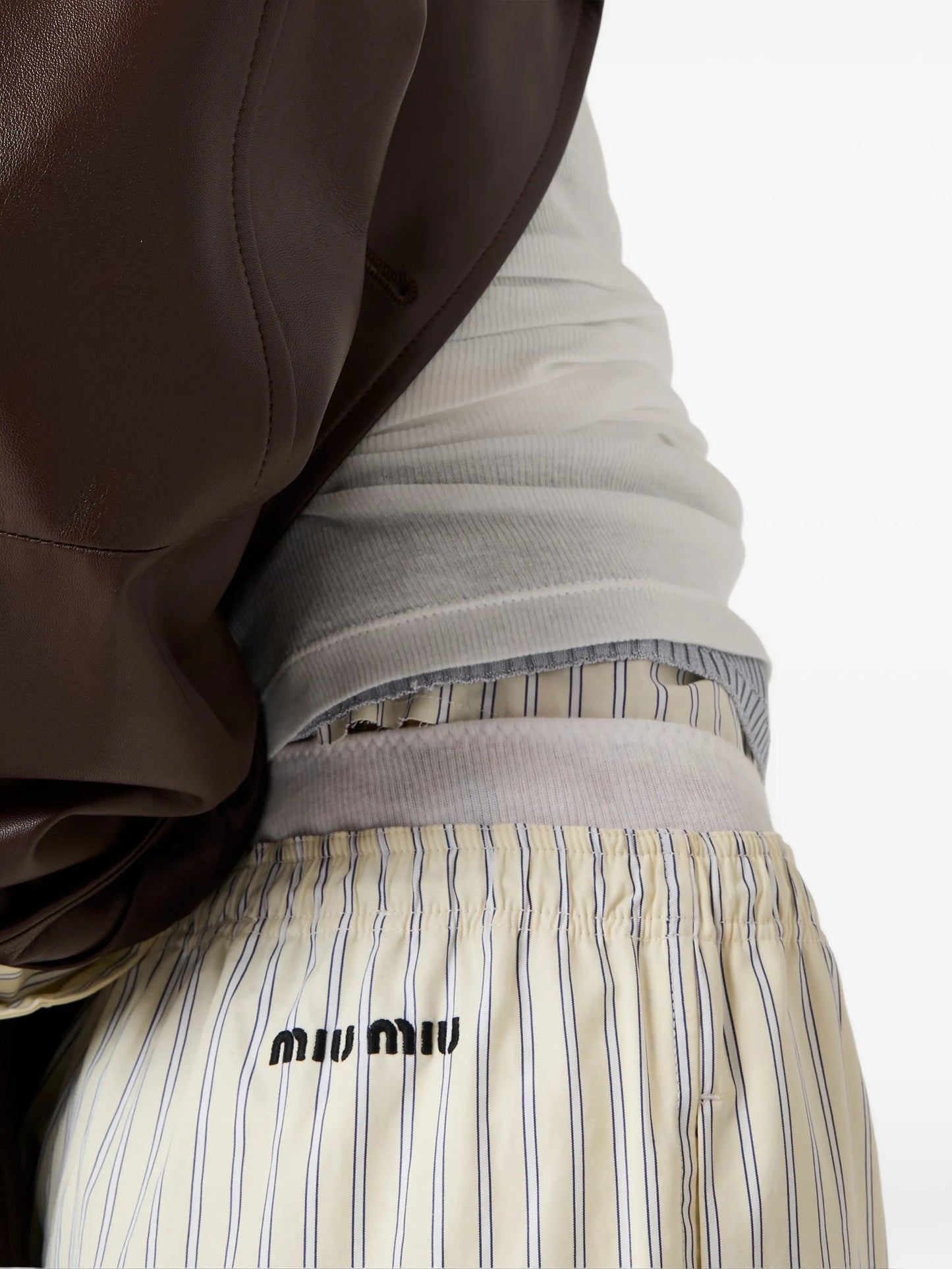 striped poplin pajama pants