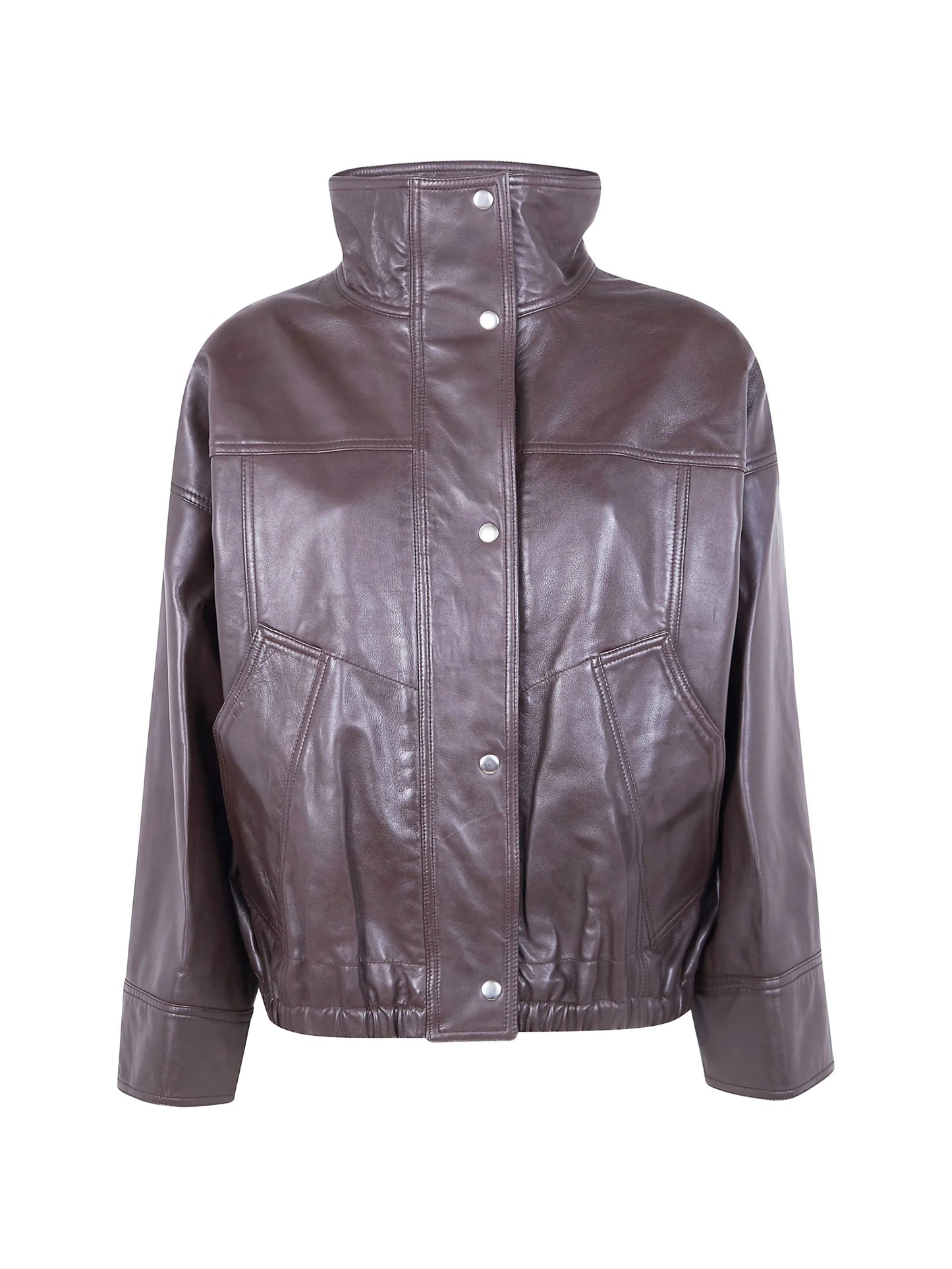 buttoned leather jacket