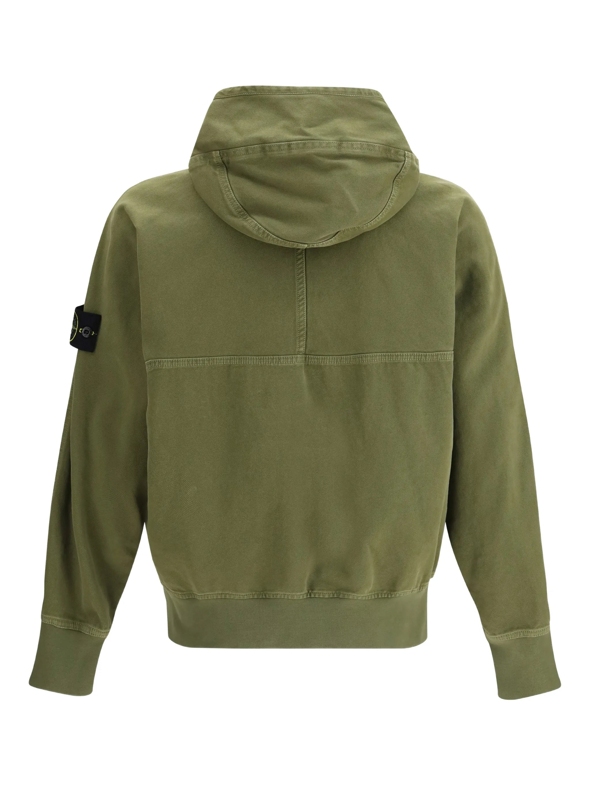 6100068 organic panama cotton Old effect oversized-fit zip-up hoodie jacket with pockets