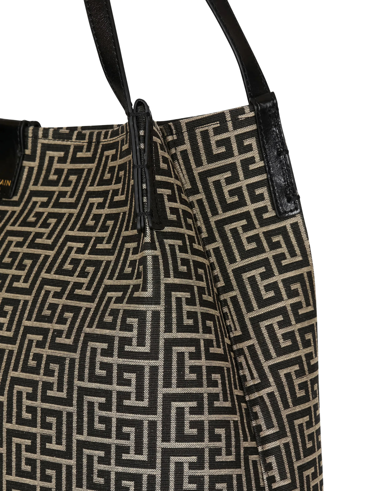 medium Release Shopper bag in monogram jacquard and calfskin leather