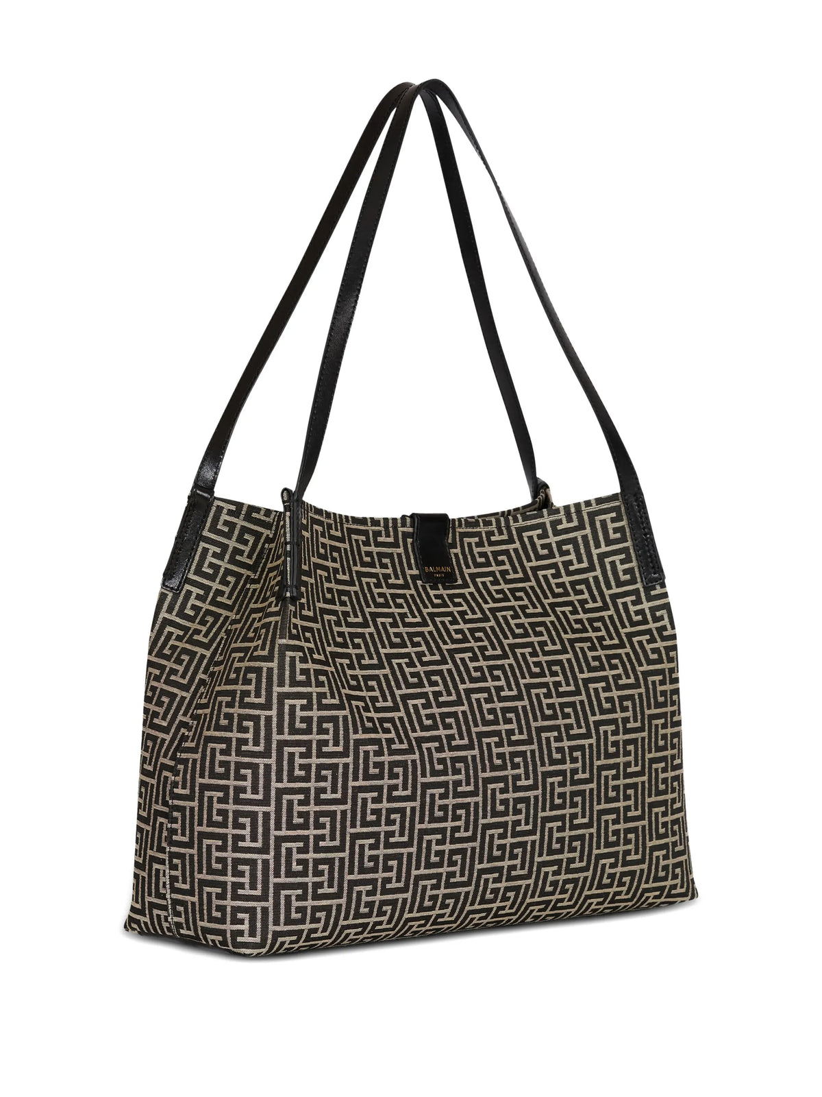 medium Release Shopper bag in monogram jacquard and calfskin leather