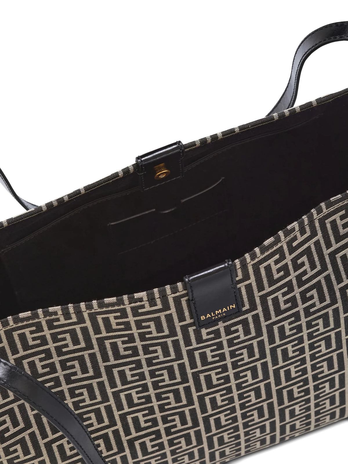 medium Release Shopper bag in monogram jacquard and calfskin leather