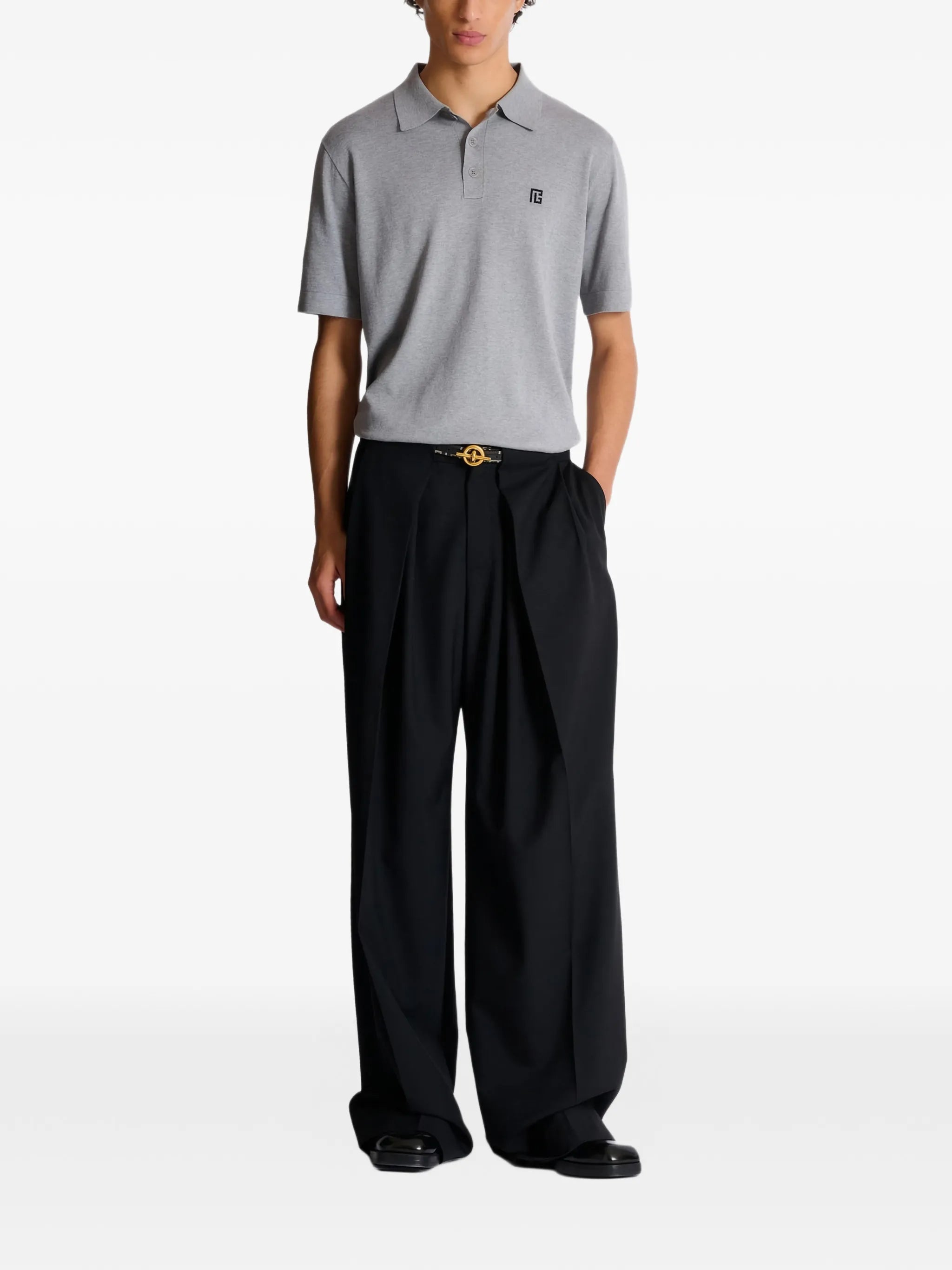 logo-embroidered cotton polo shirt
