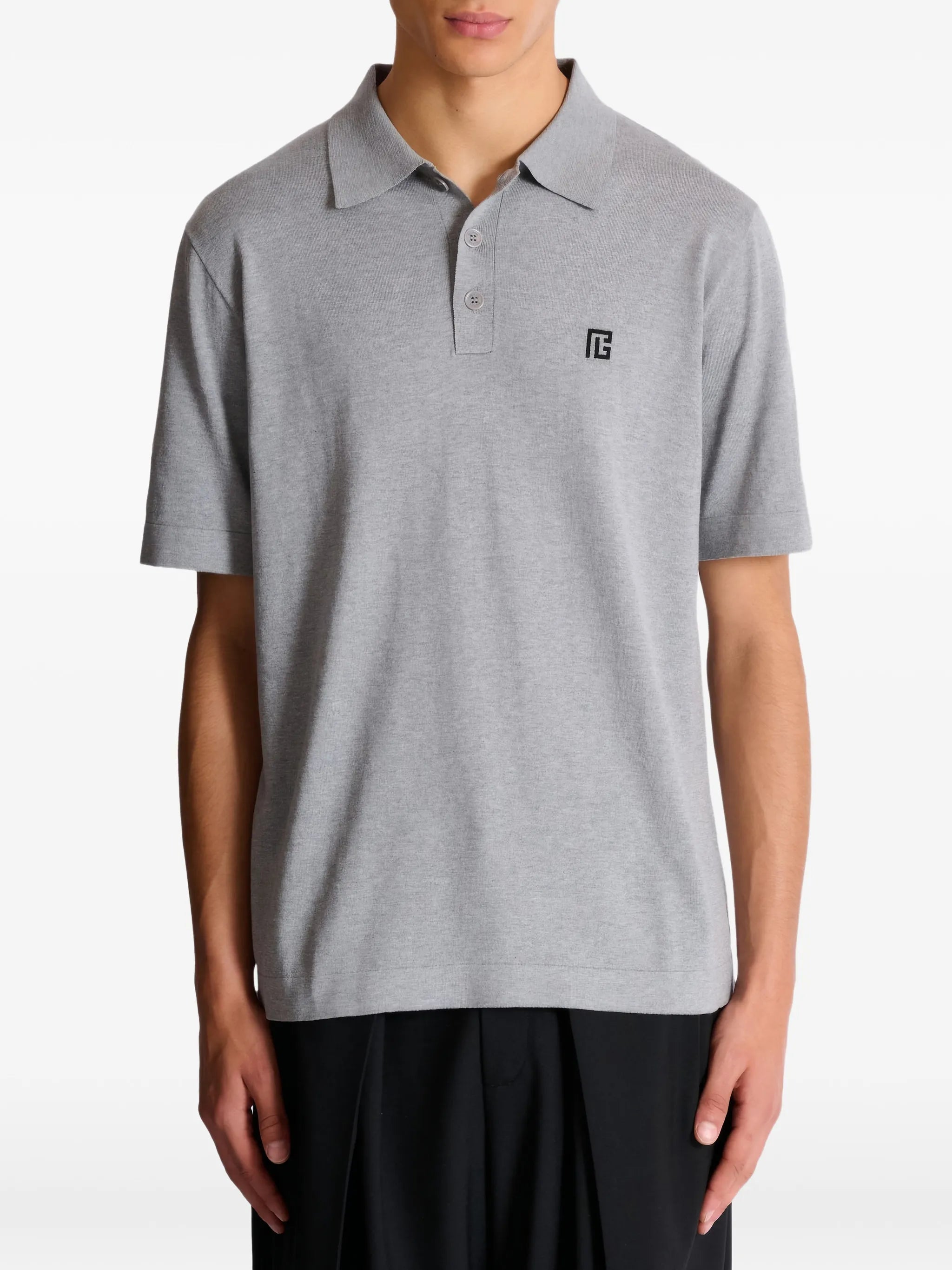 logo-embroidered cotton polo shirt