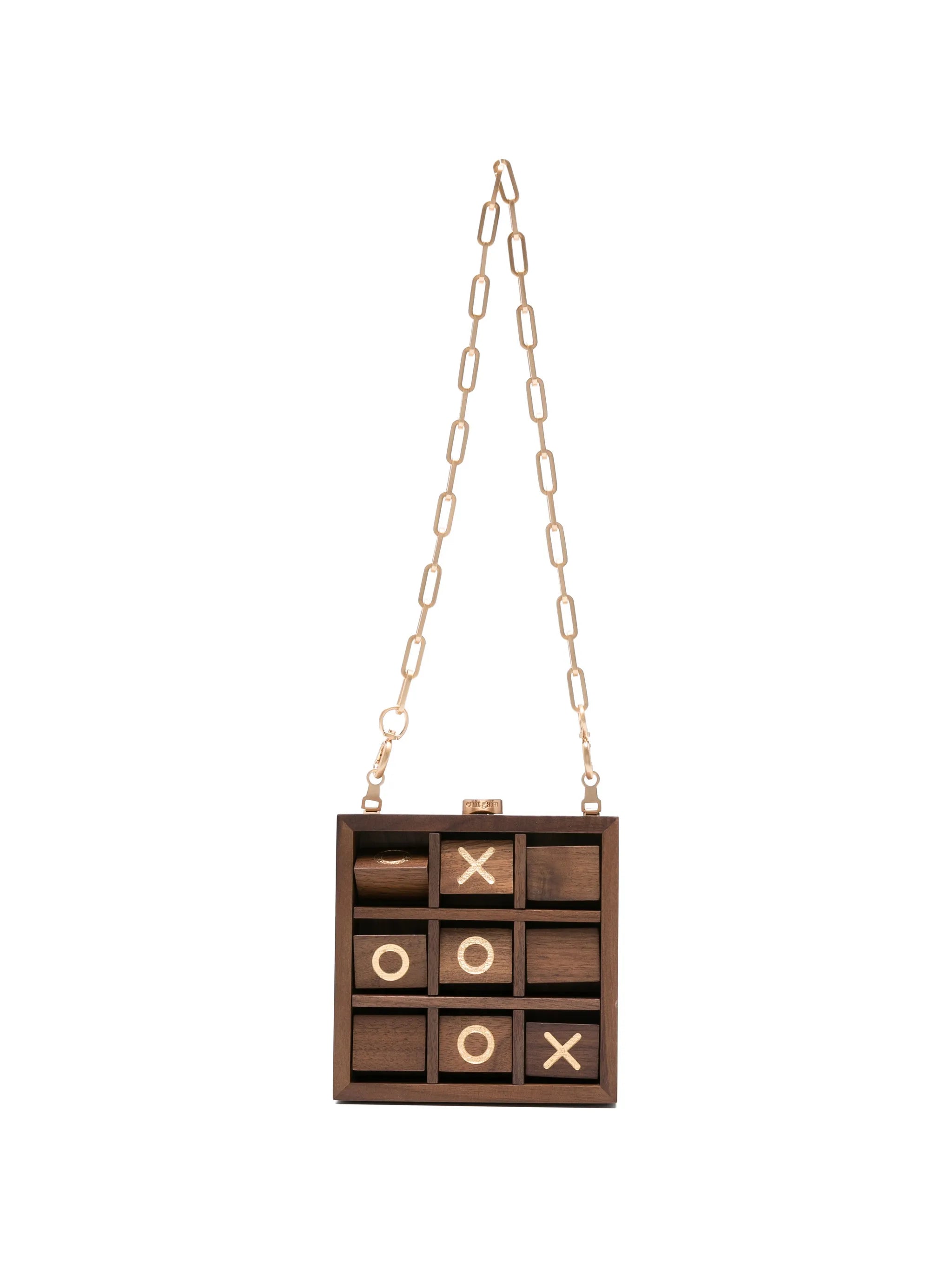 Tic Tac Toe chain clutch bag