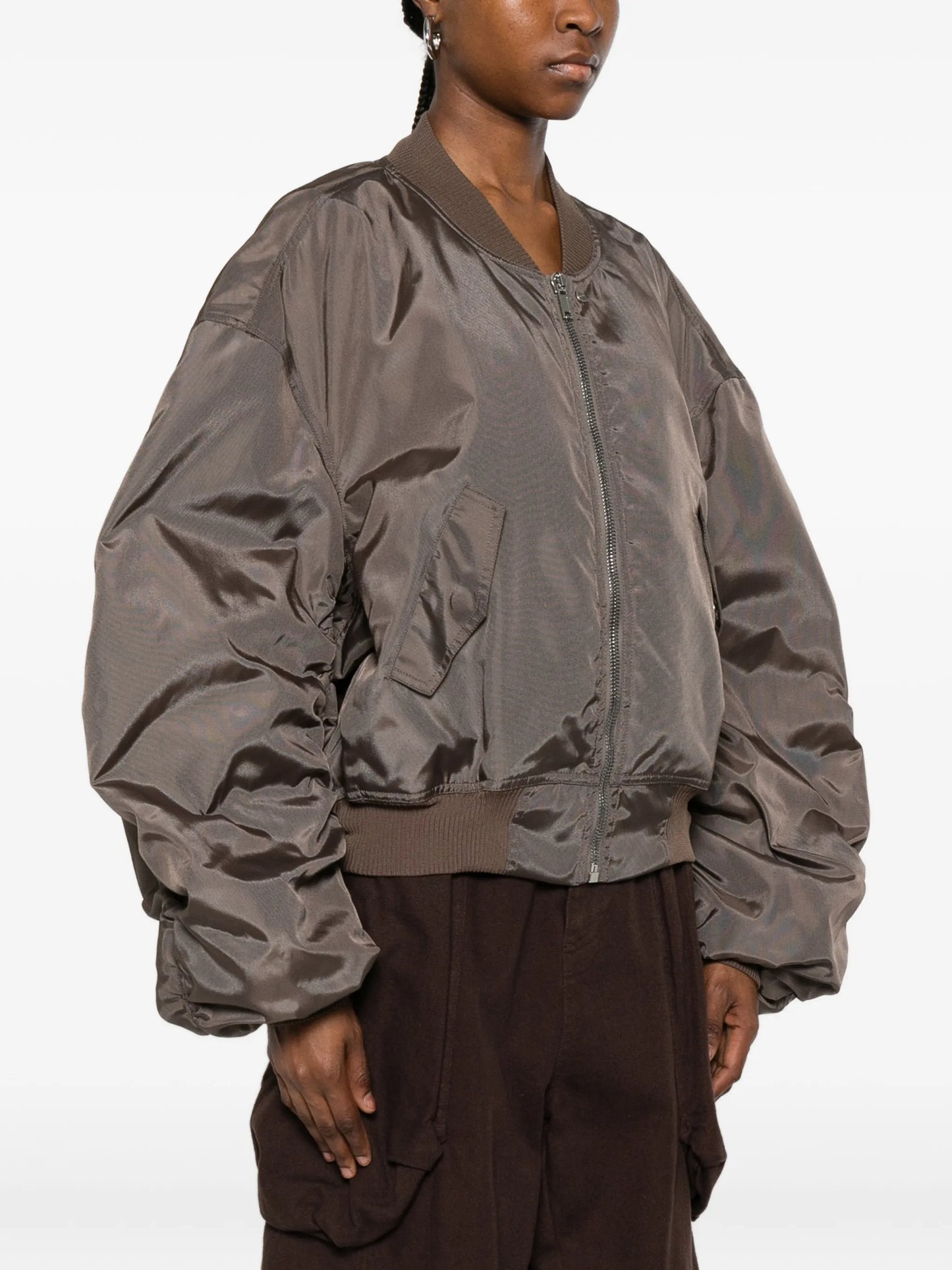 padded zip-up bomber jacket
