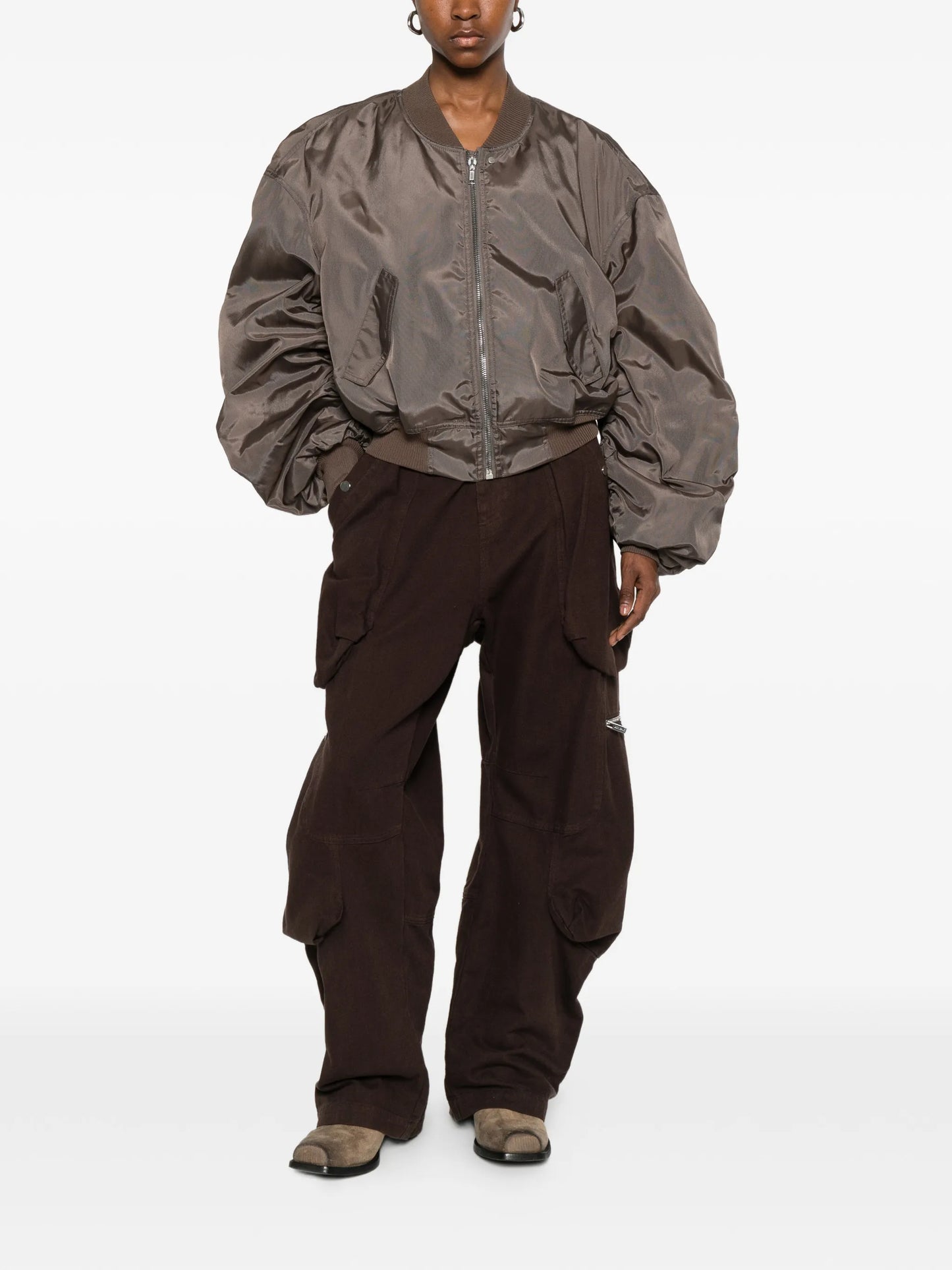 padded zip-up bomber jacket