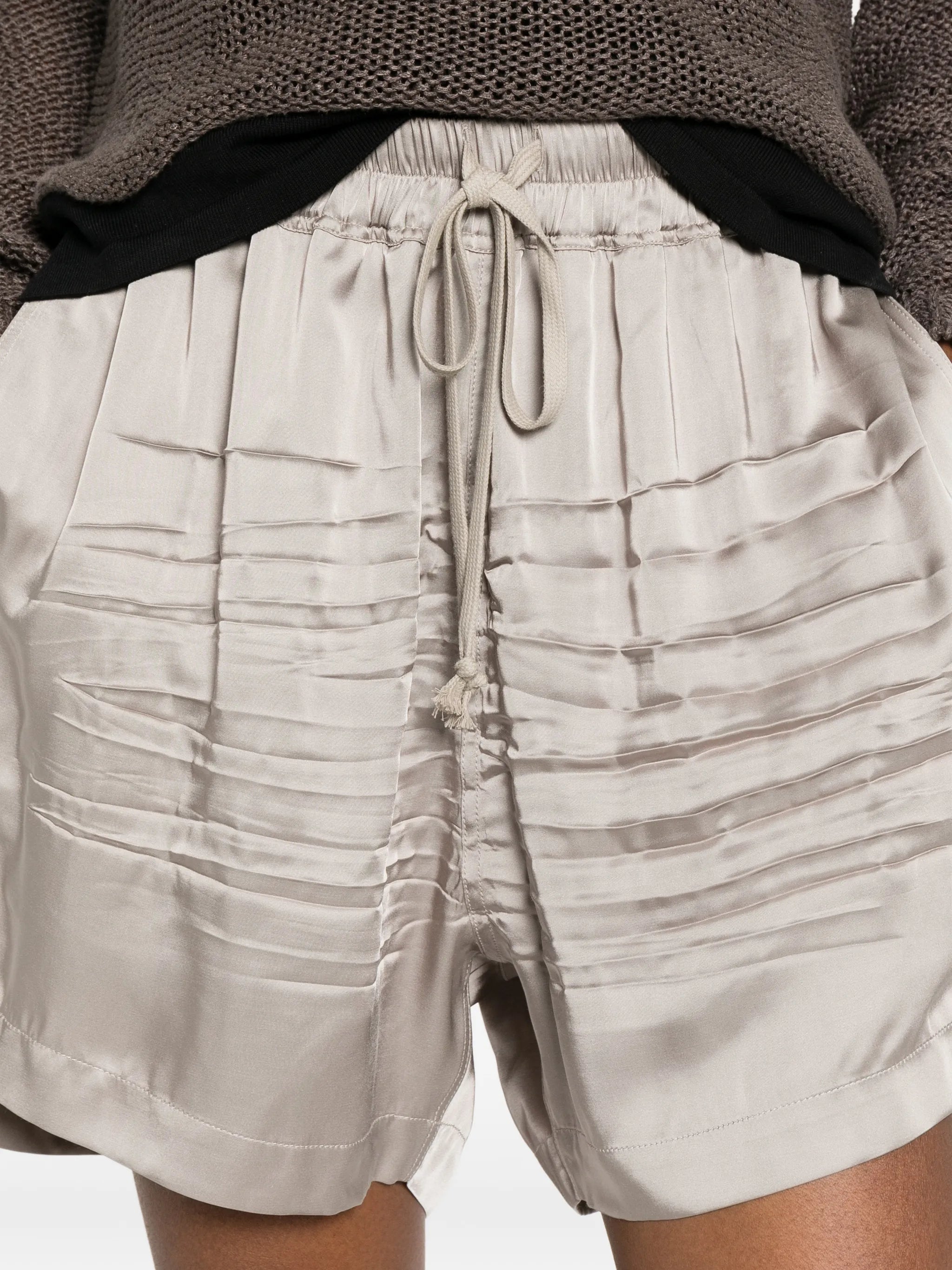 pleated drawstring shorts
