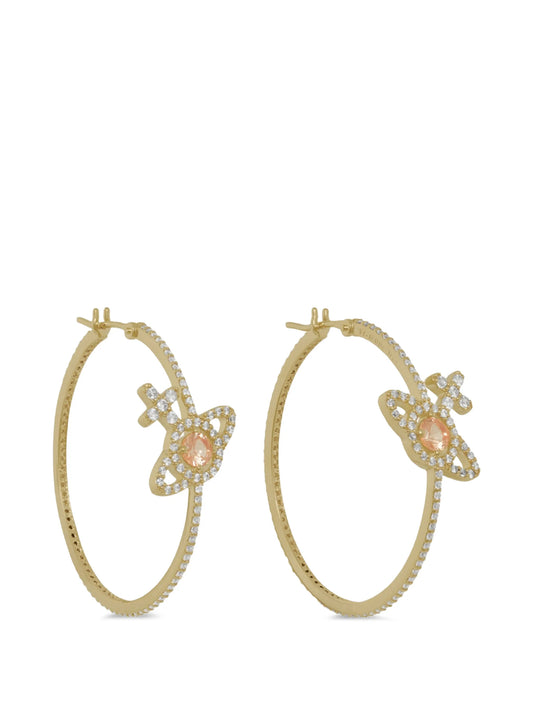 Olympia pavé orb hoop earrings