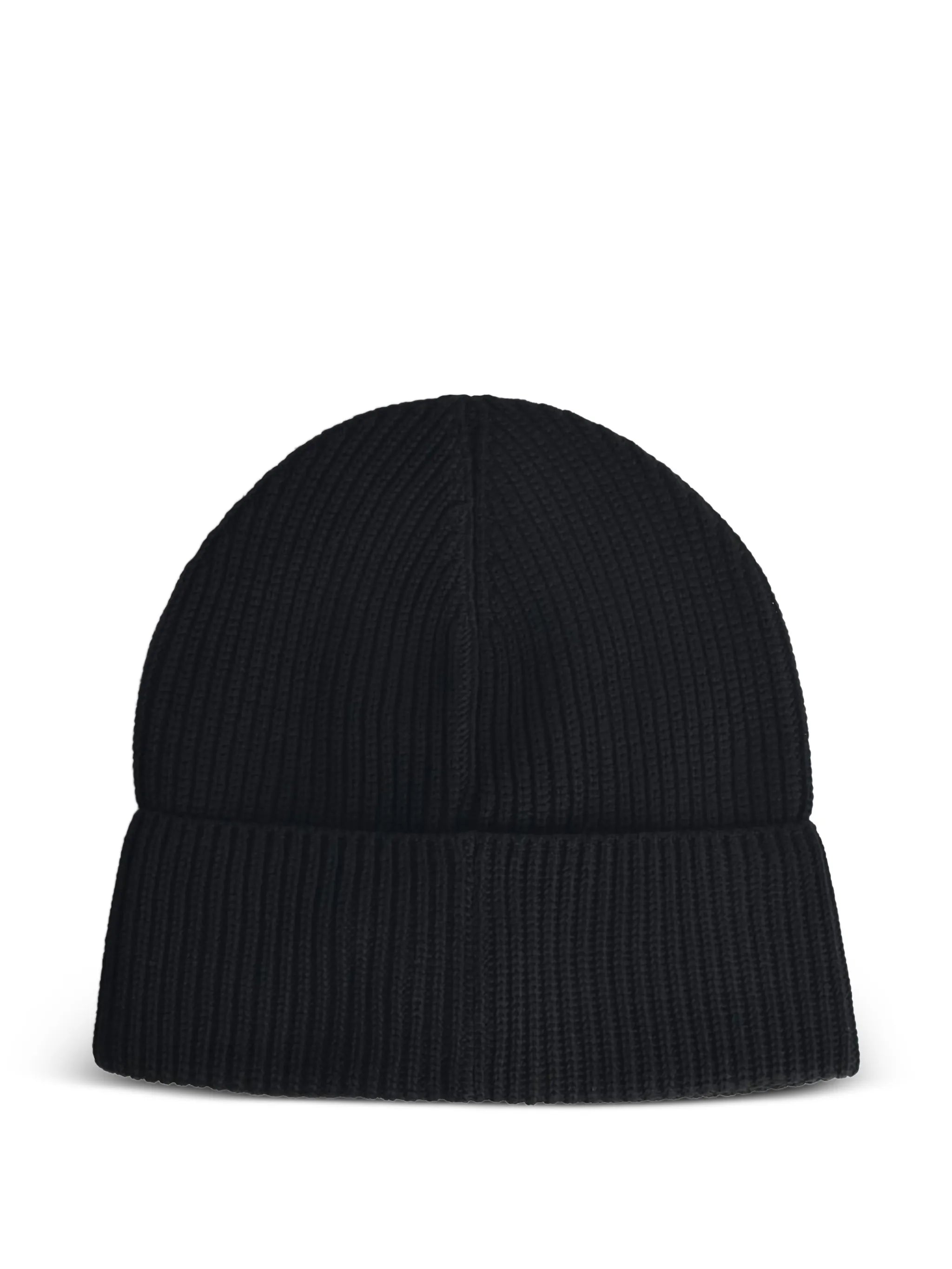 ribbed logo-patch hat