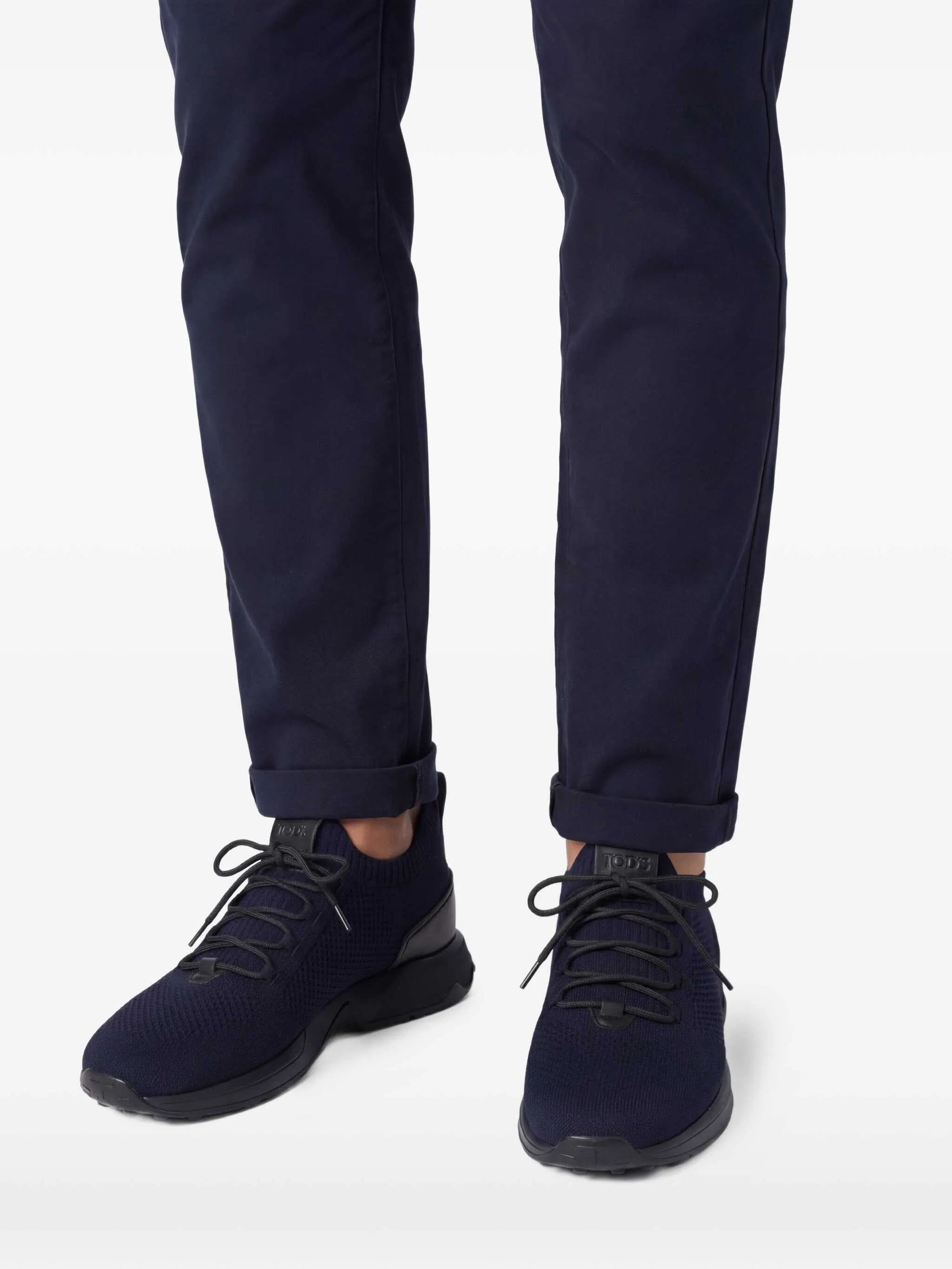 sock sneakers in technical fabric and leather