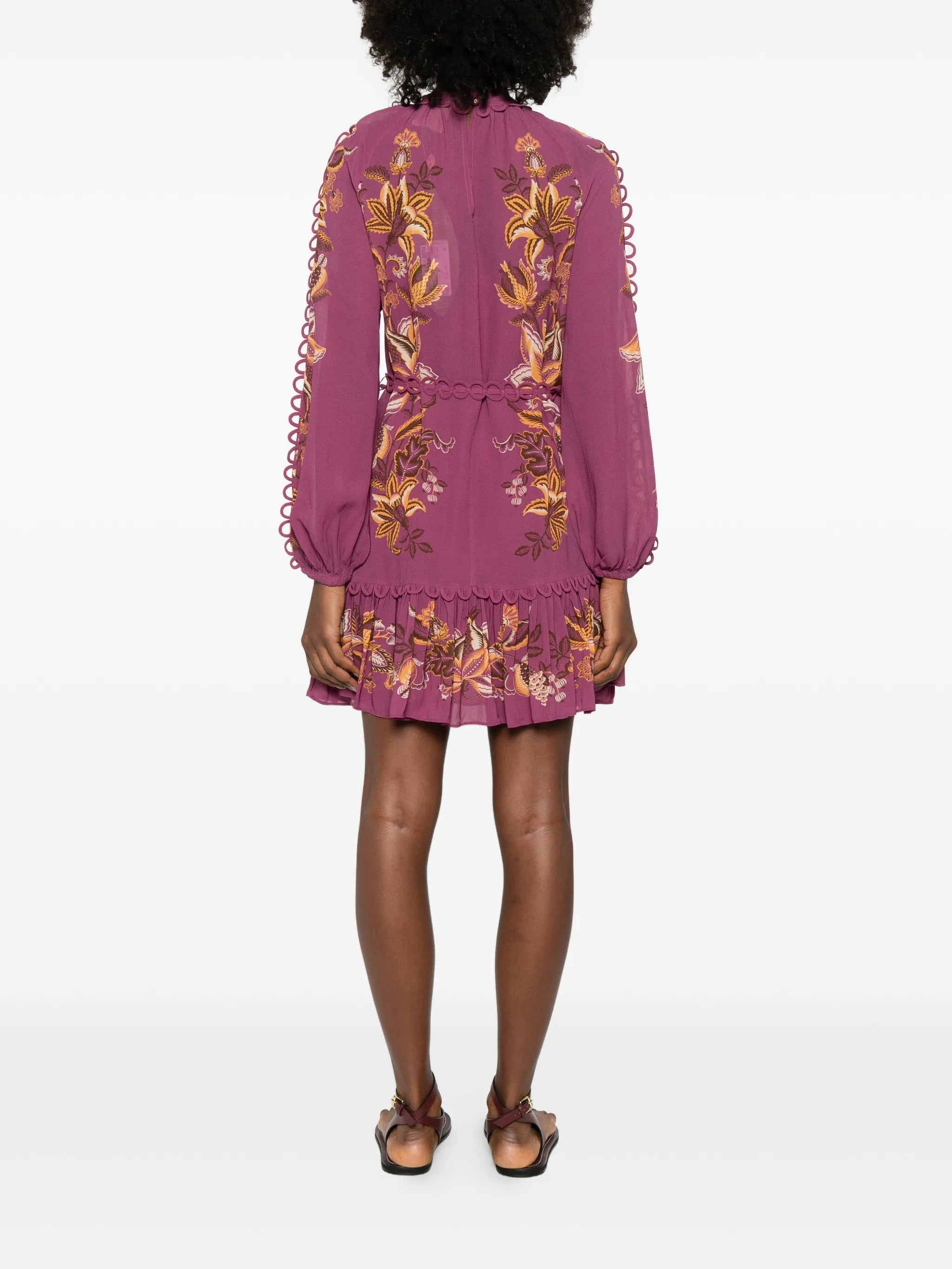 delicate Chintz ruffled mini dress