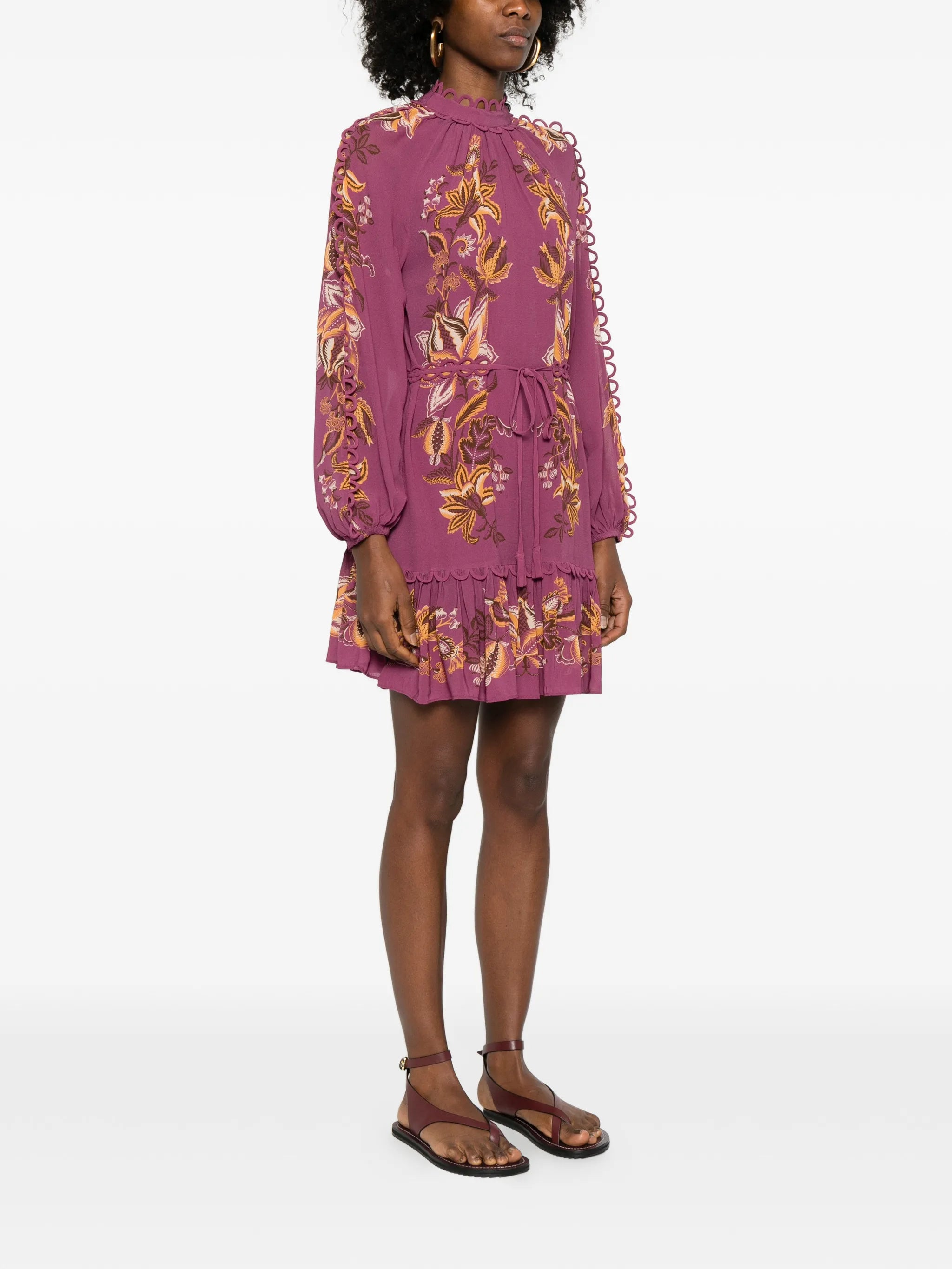 delicate Chintz ruffled mini dress