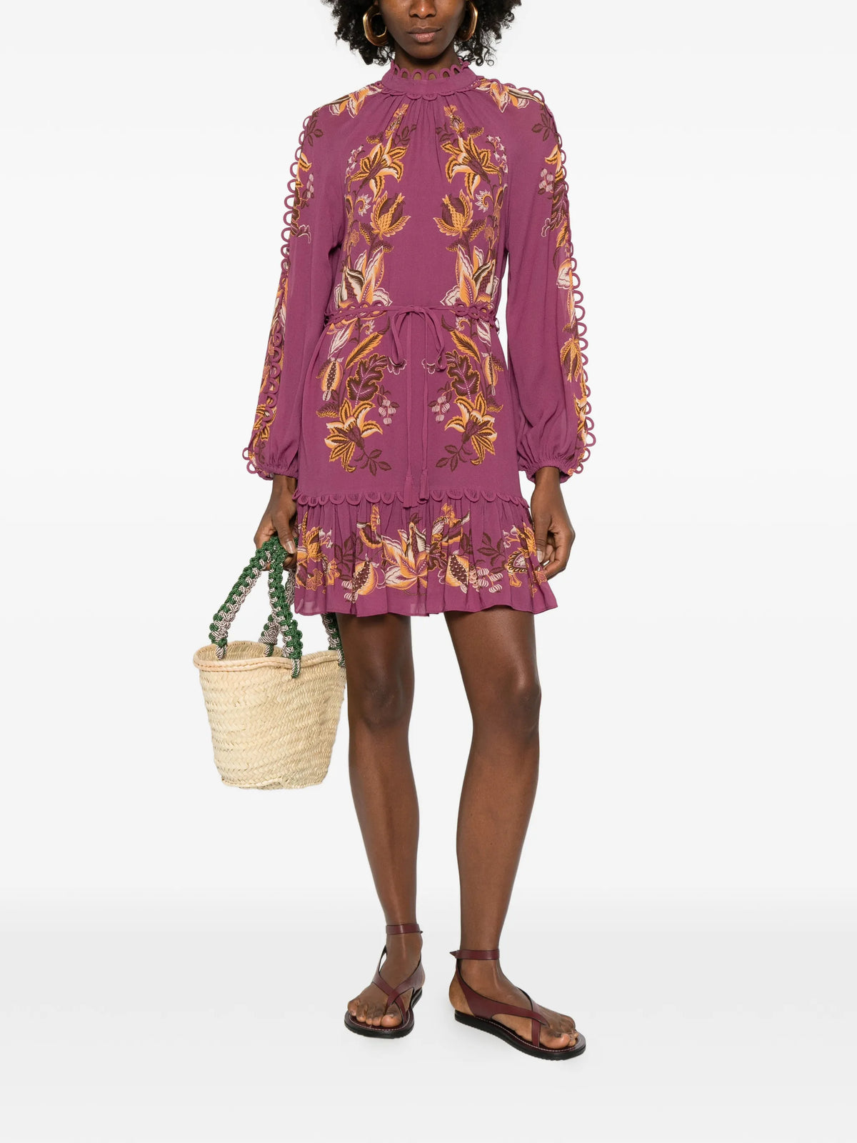 delicate Chintz ruffled mini dress