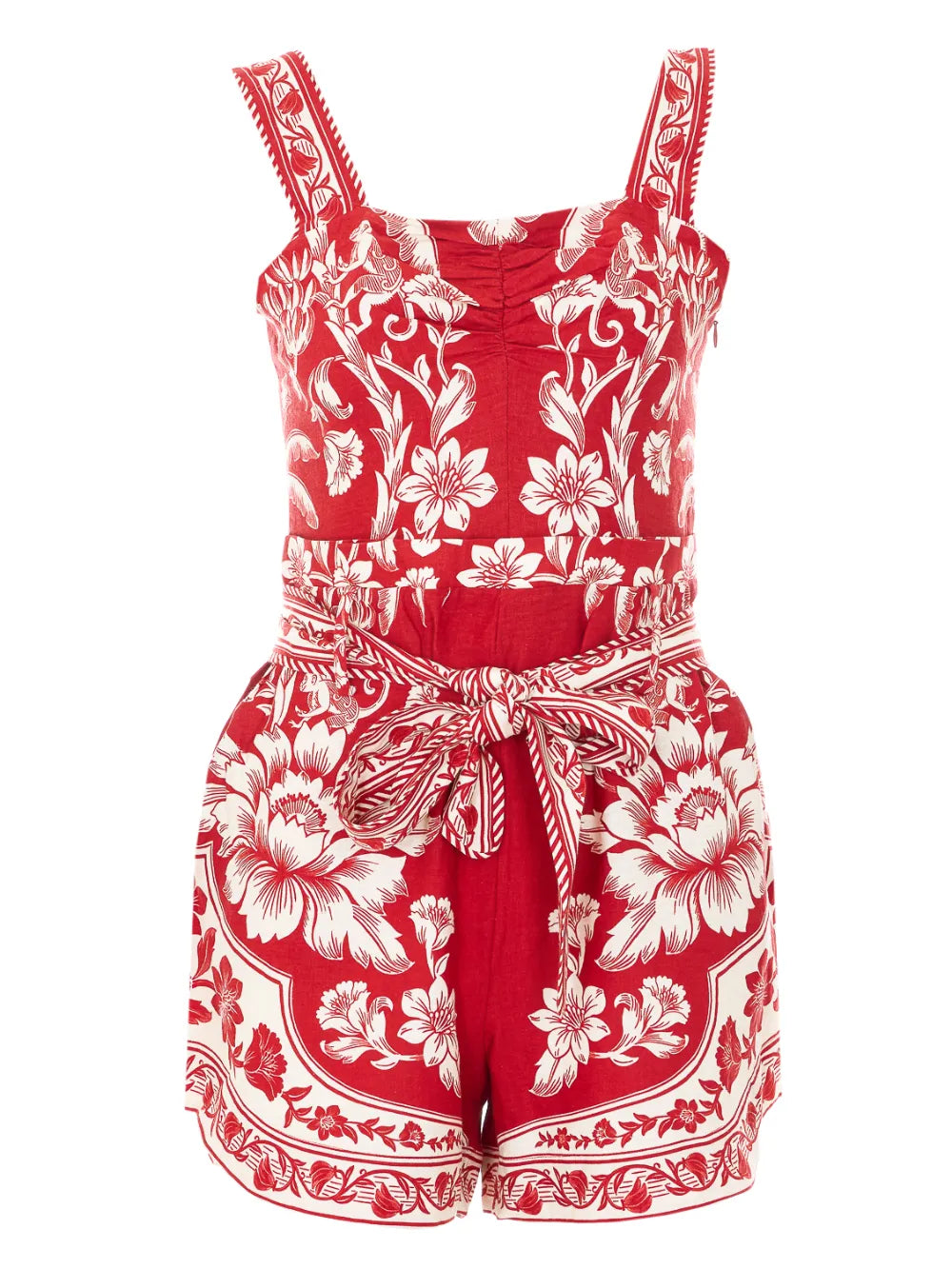 floral belt playsuit