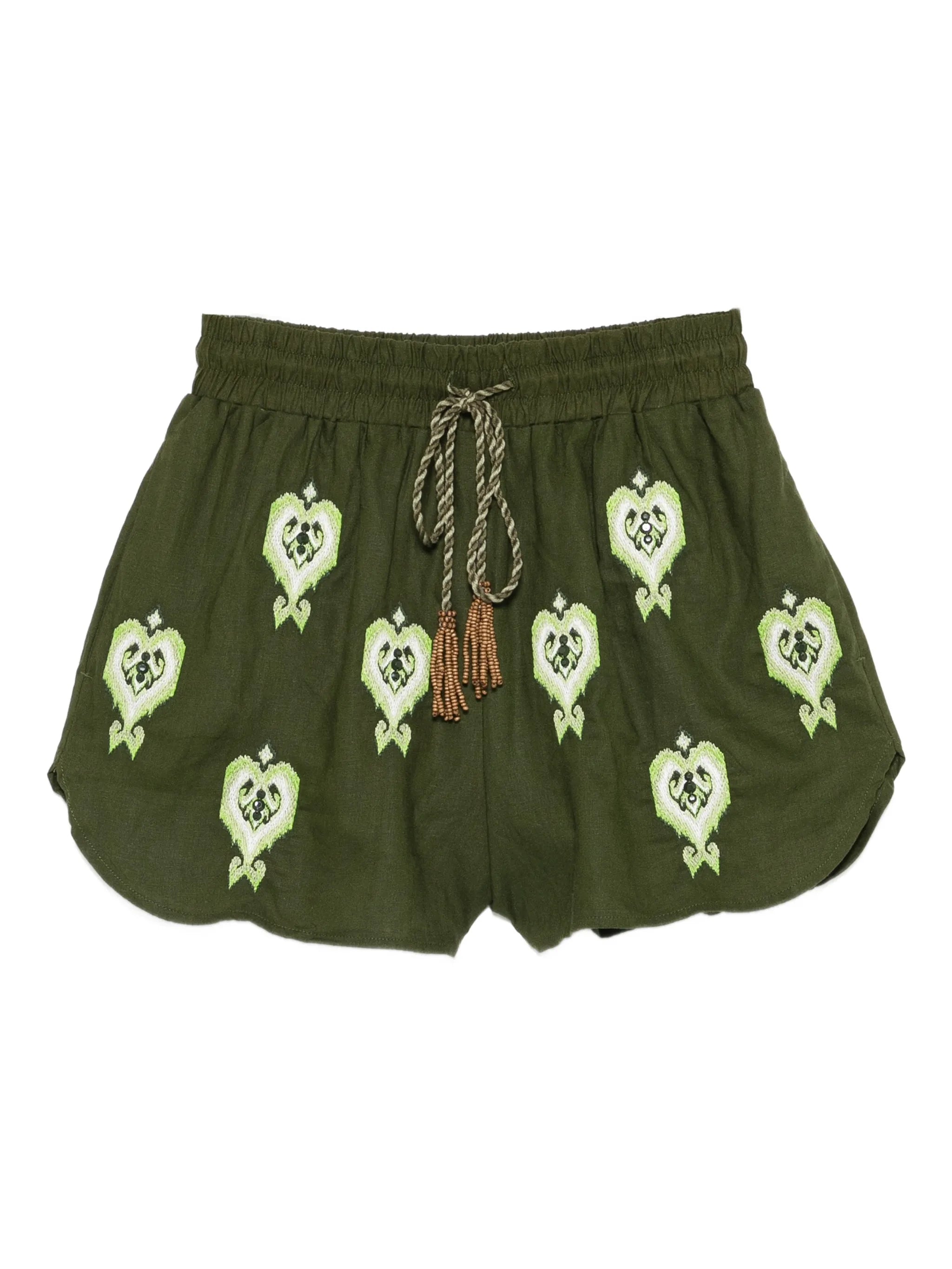 embroidered drawstring shorts