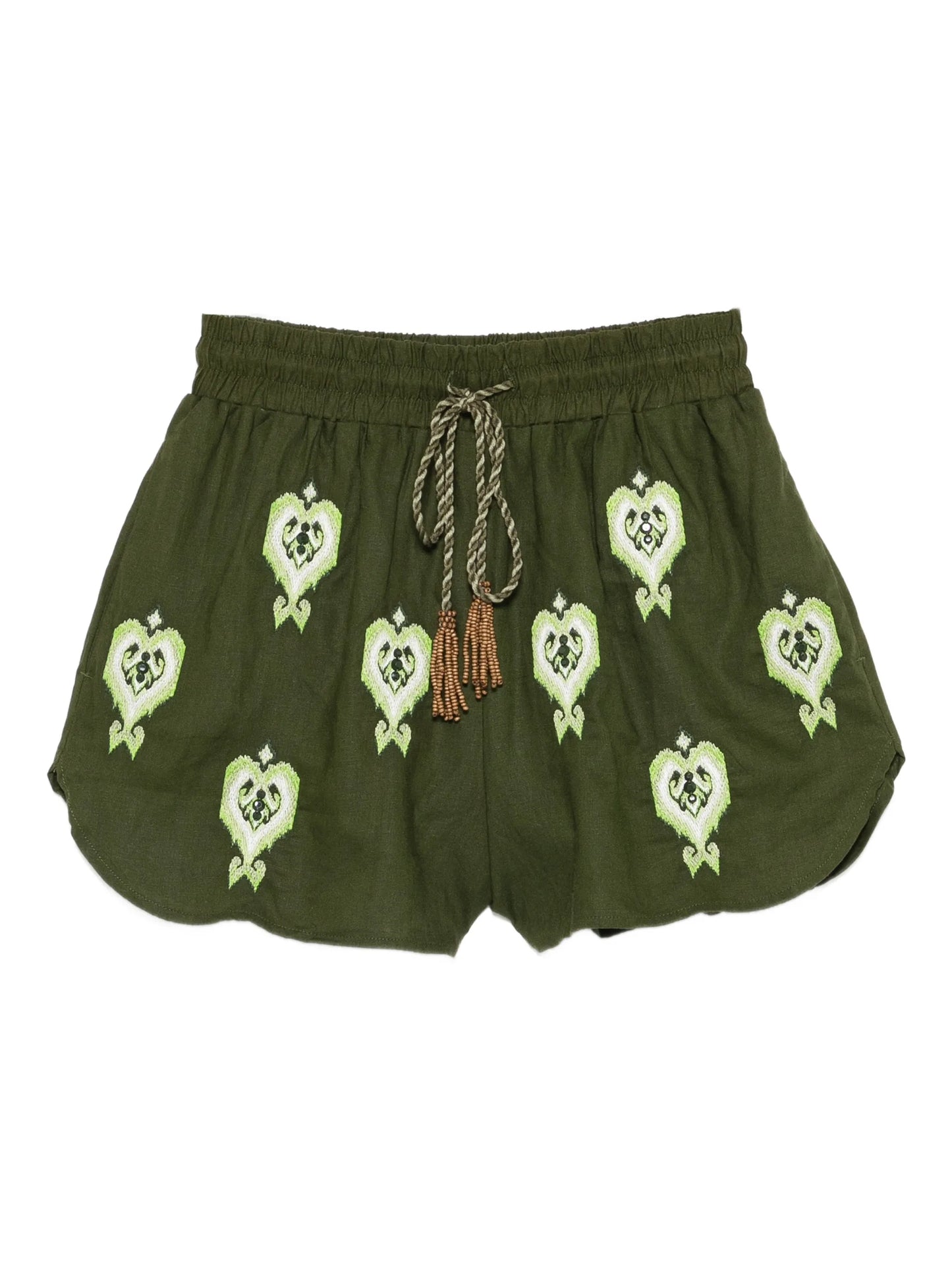 embroidered drawstring shorts