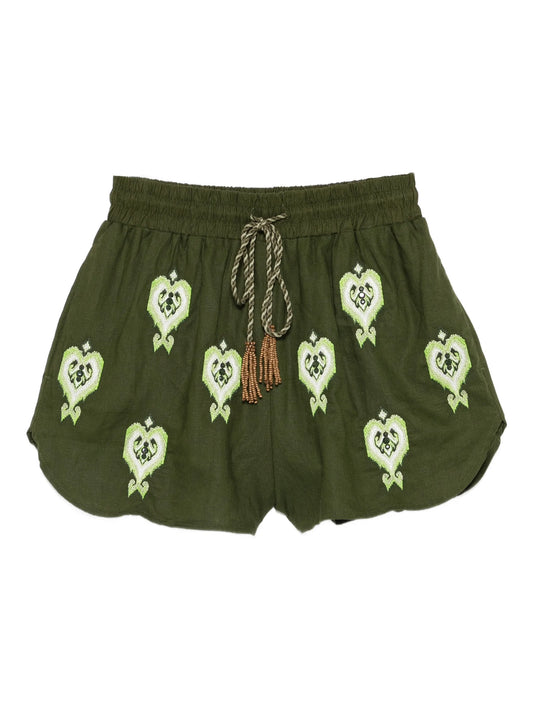 embroidered drawstring shorts