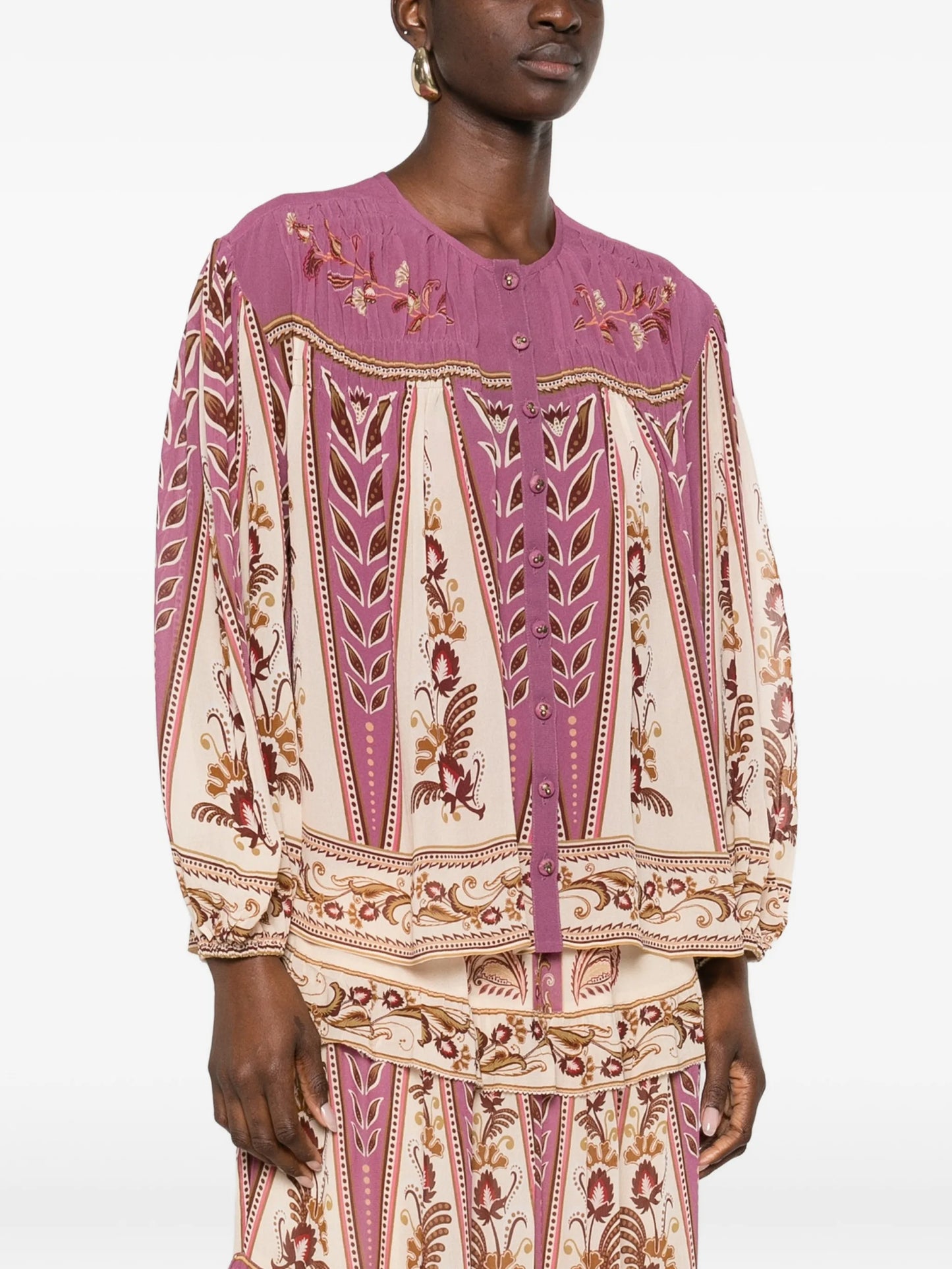 floral embroidered shirt