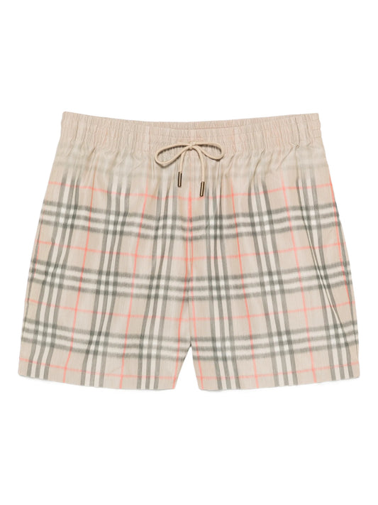 faded checked swim shorts