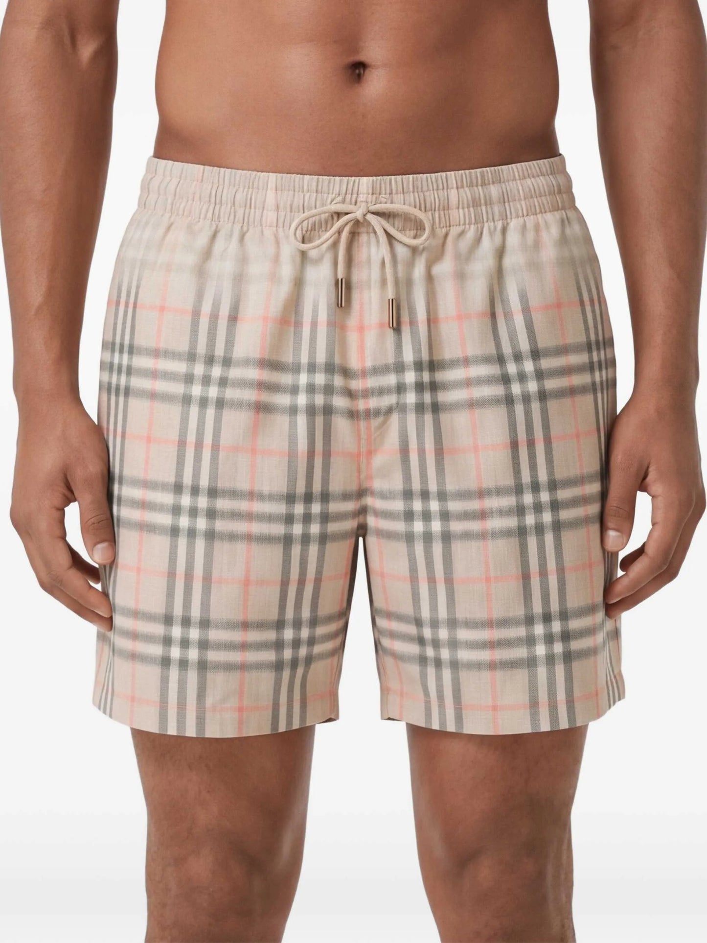 faded checked swim shorts