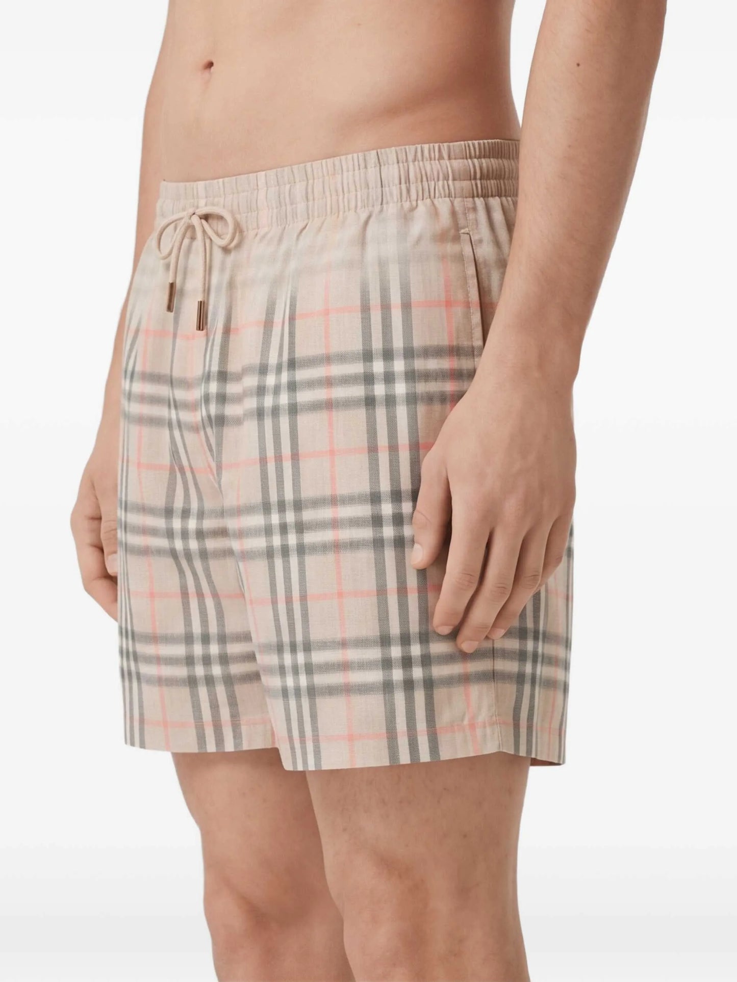 faded checked swim shorts