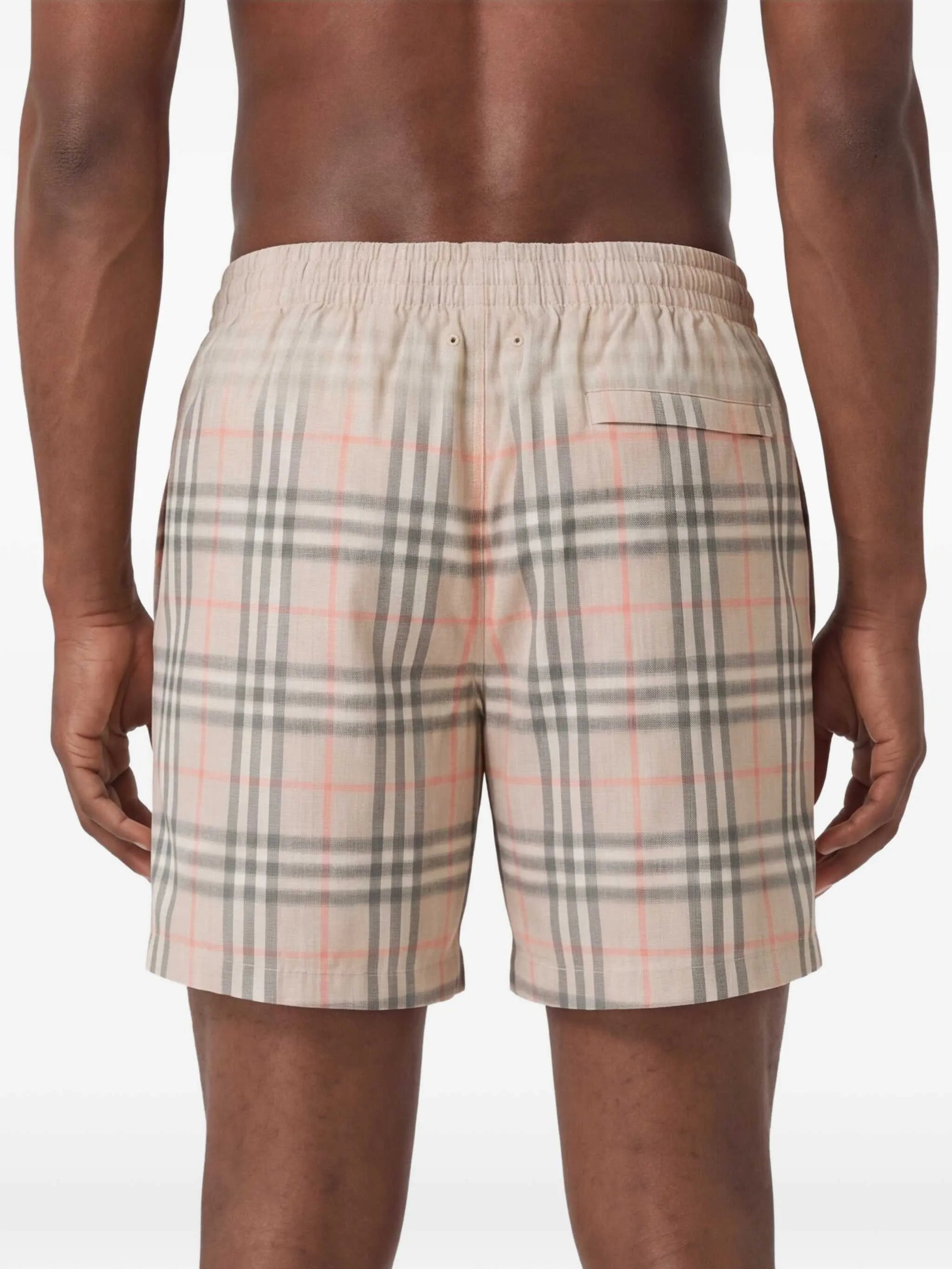 faded checked swim shorts