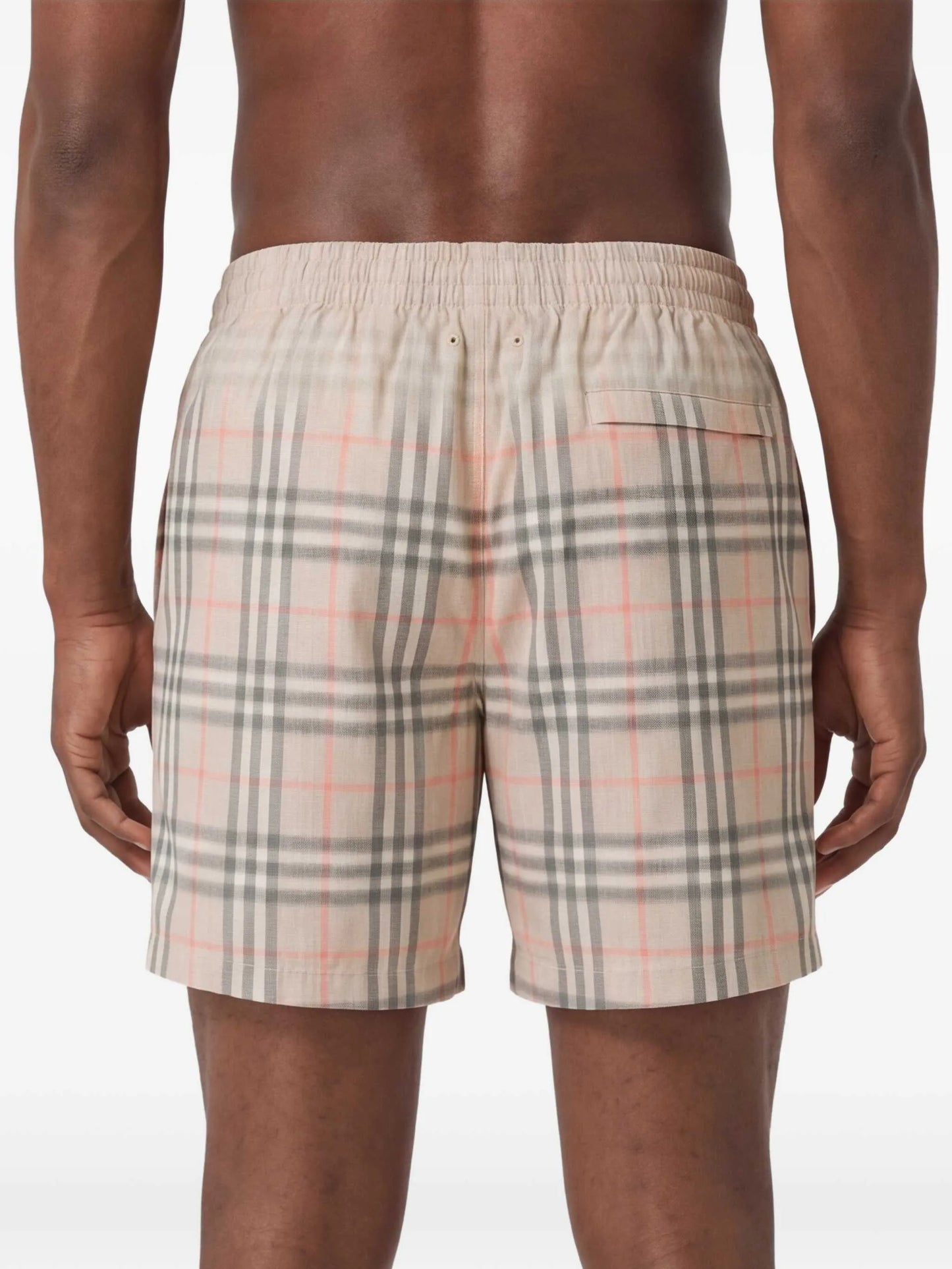 faded checked swim shorts