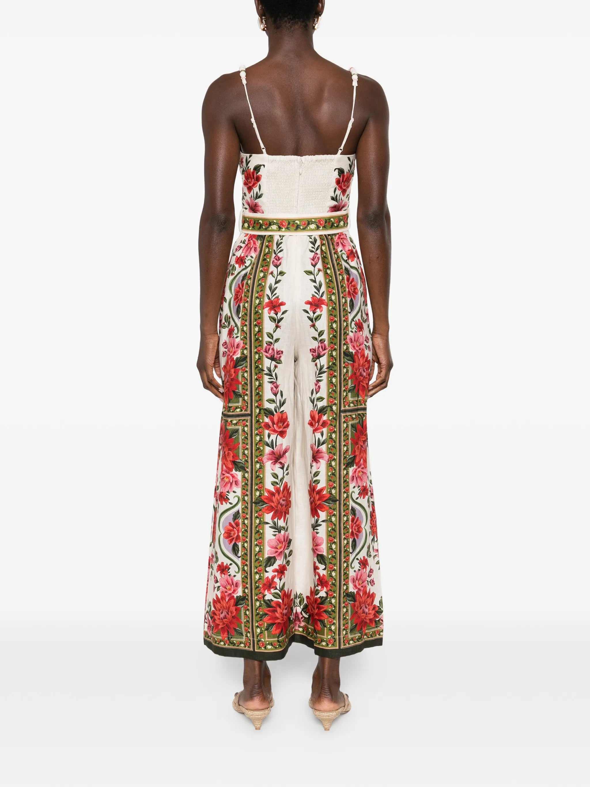 floral belted jumpsuit