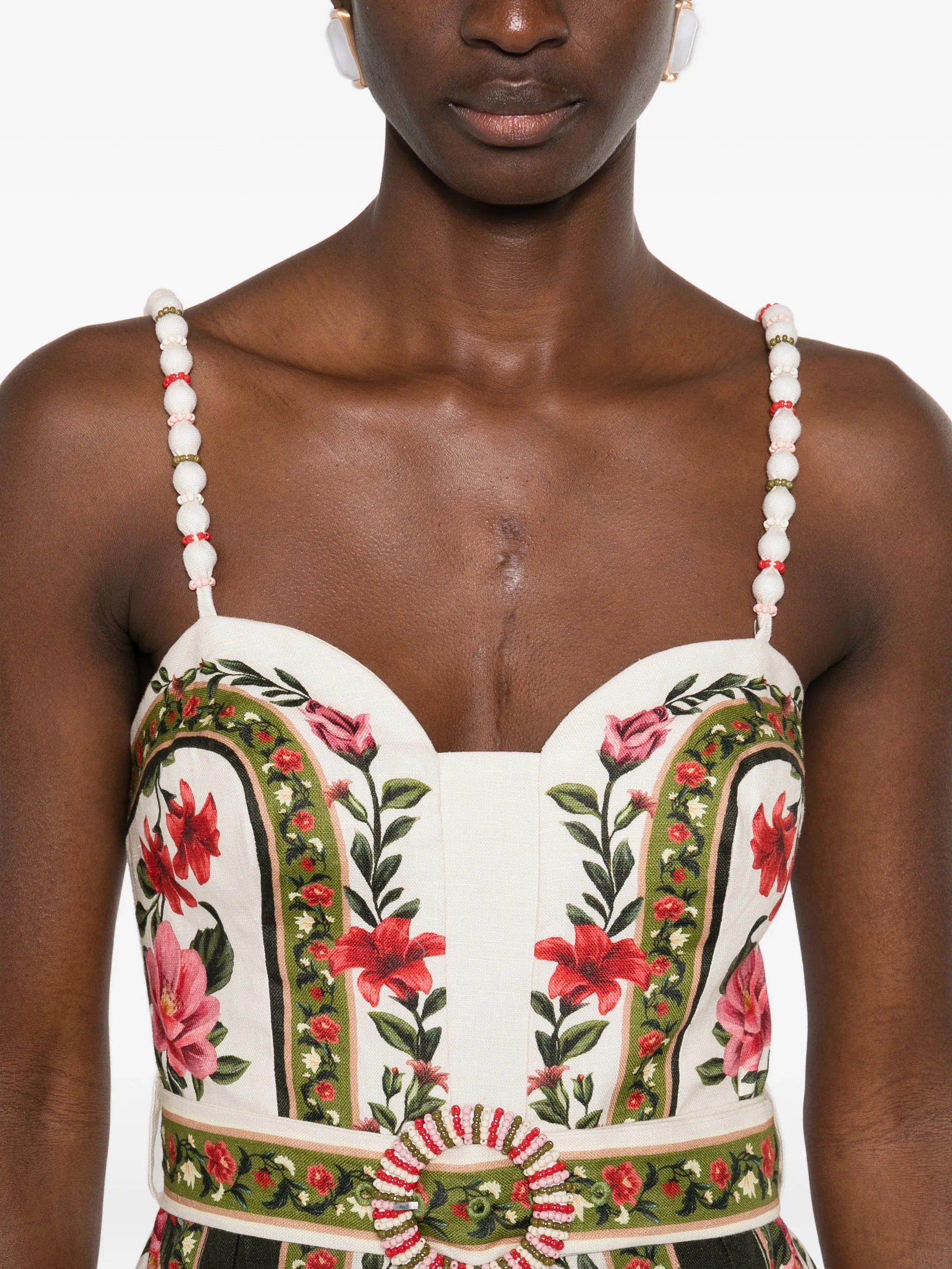 floral belted jumpsuit