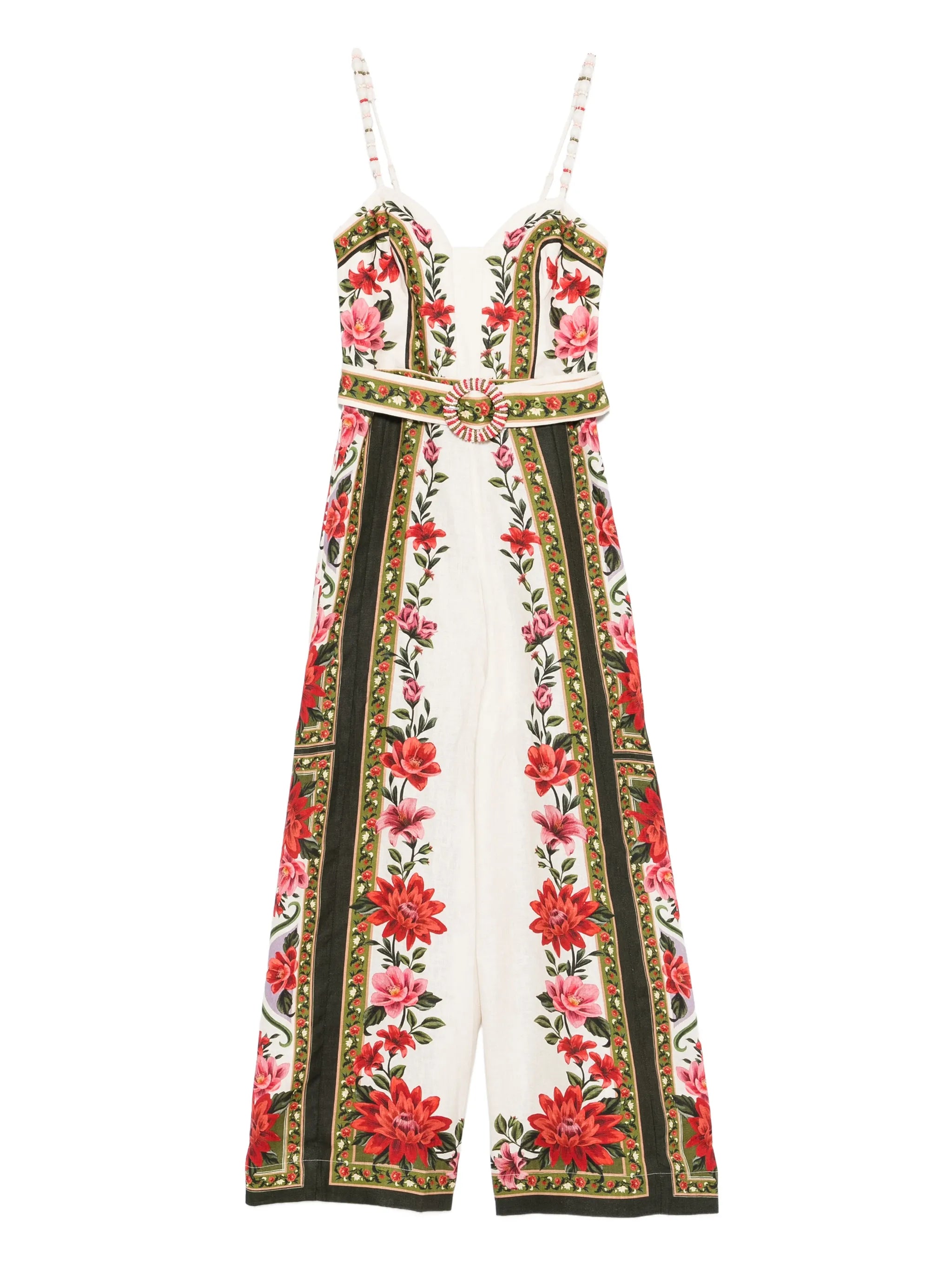 floral belted jumpsuit