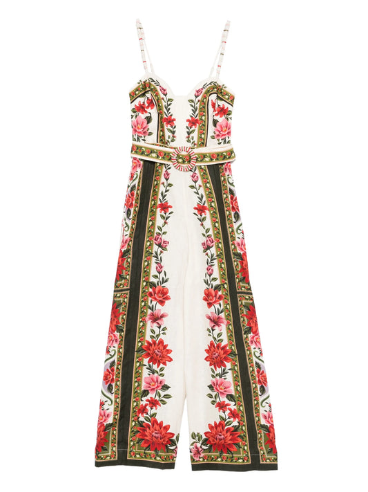 floral belted jumpsuit