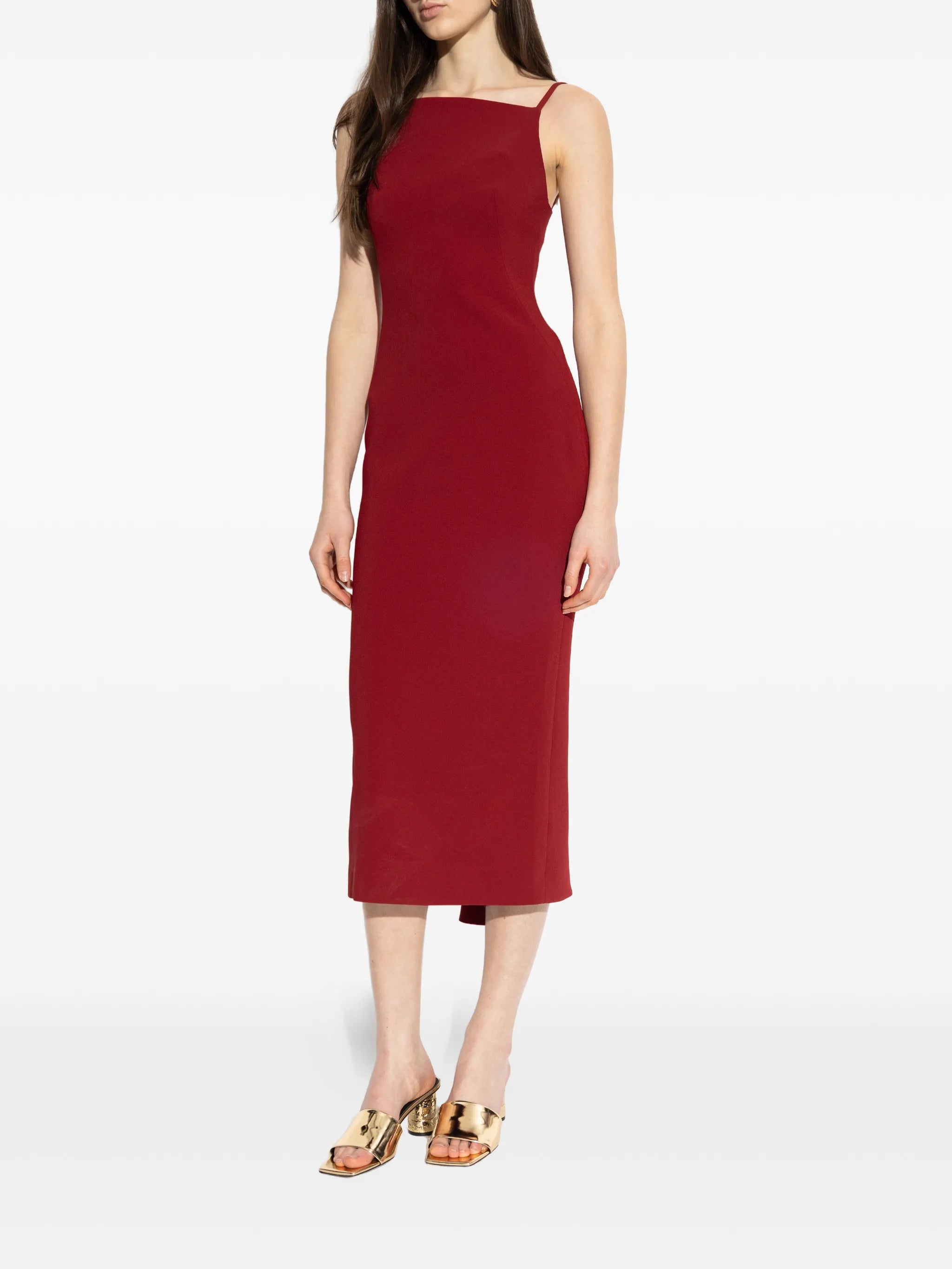 square-neck midi dress