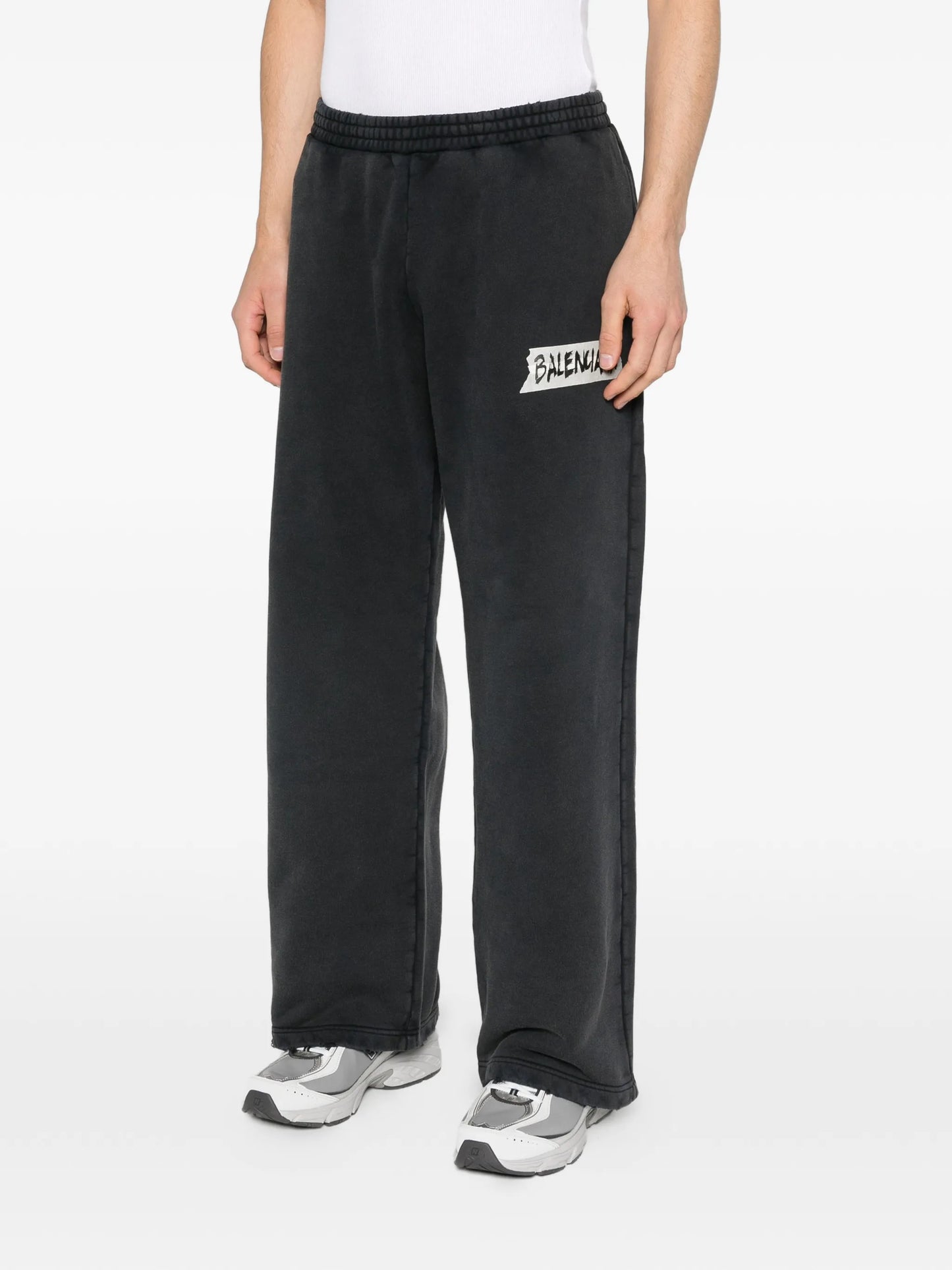 masking-tape track pants