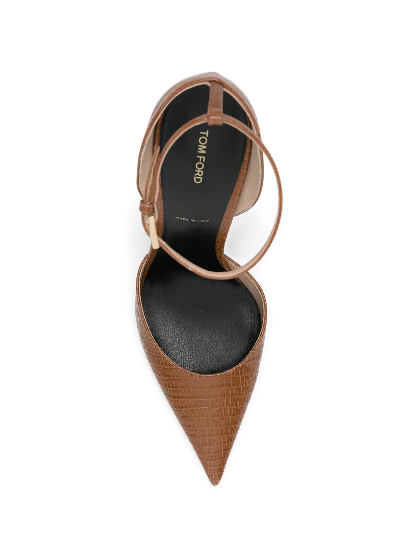 lizard-effect ankle-strap pumps