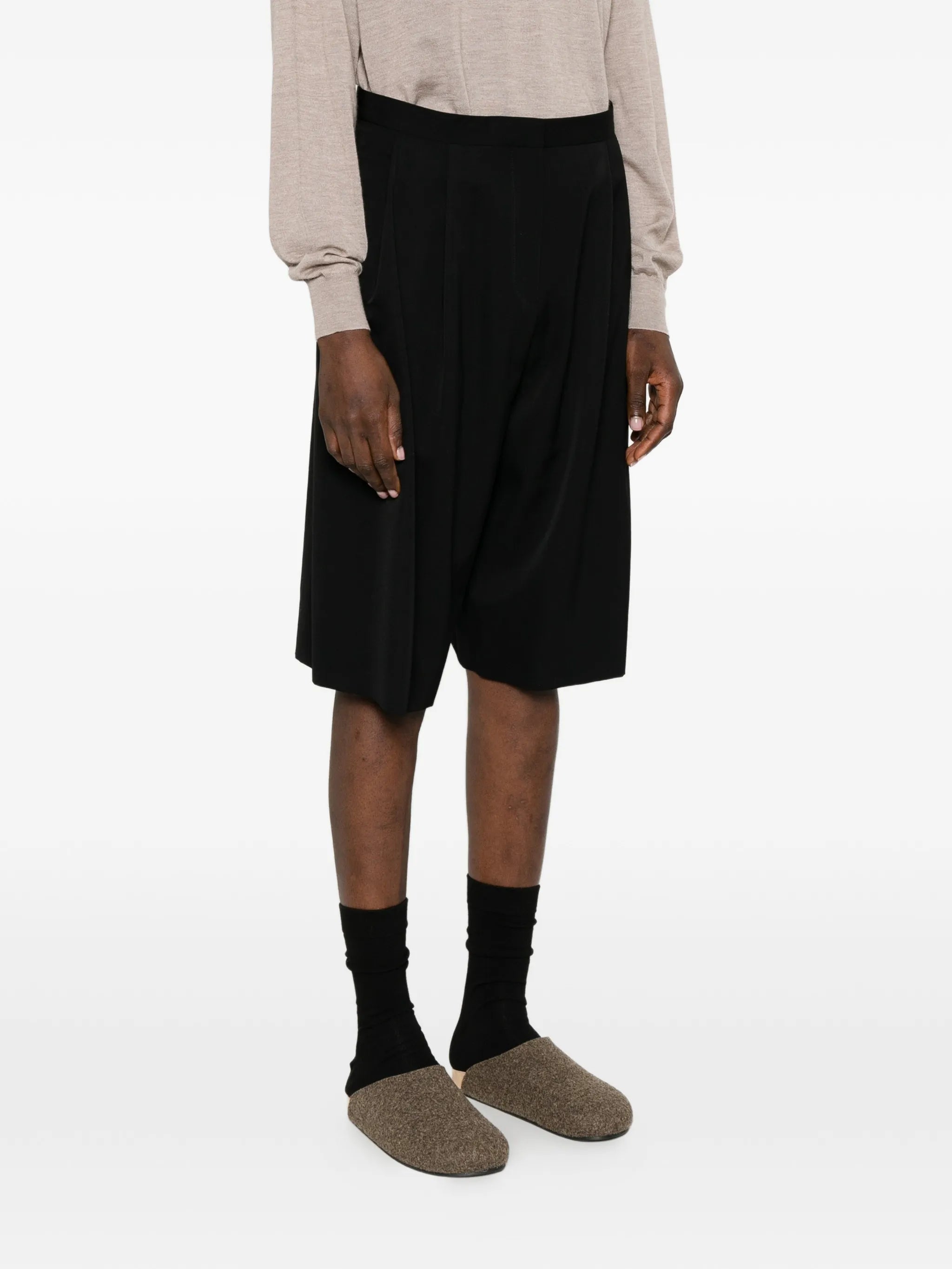 Kalyan pleated tailored shorts