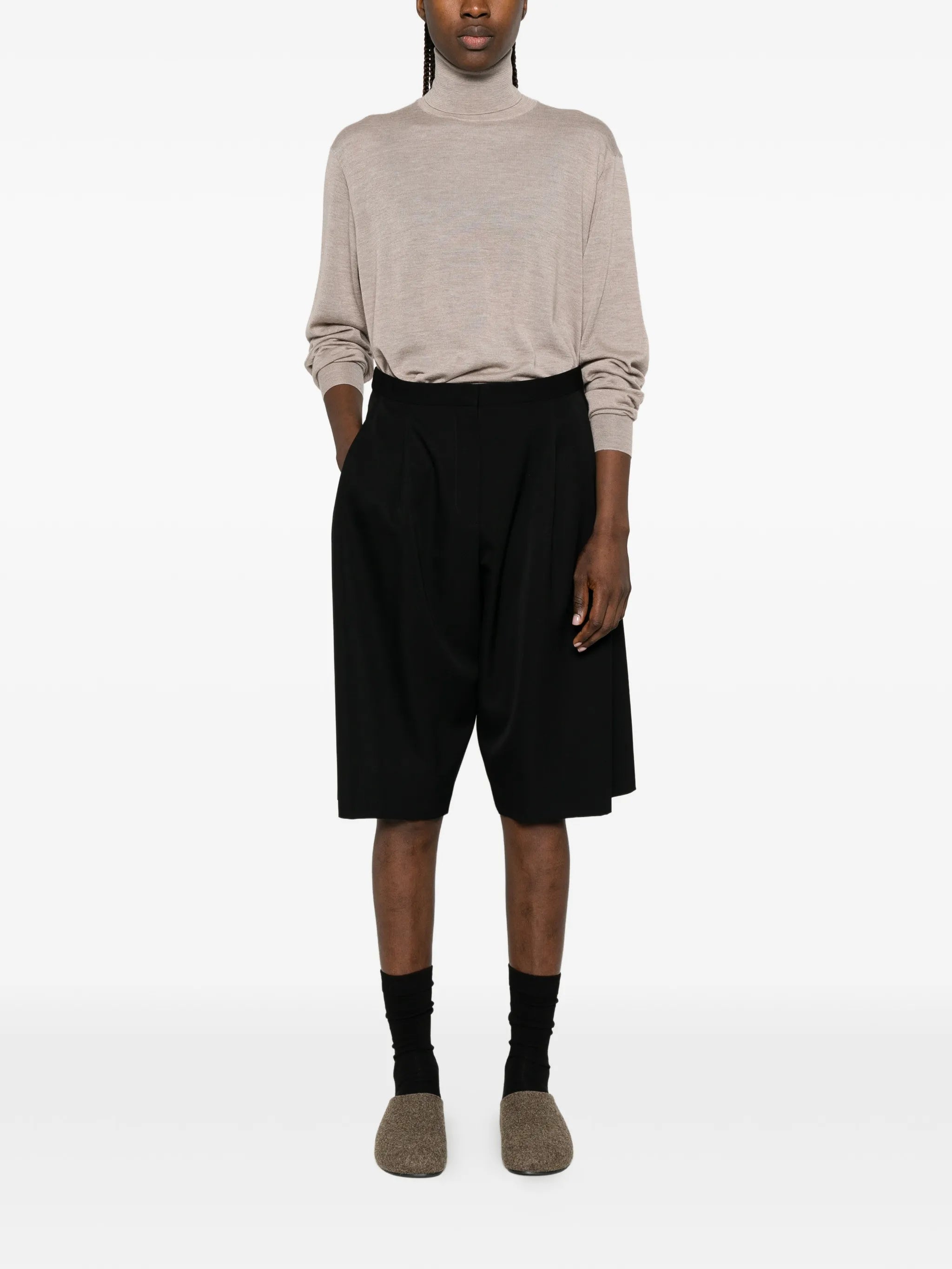 Kalyan pleated tailored shorts