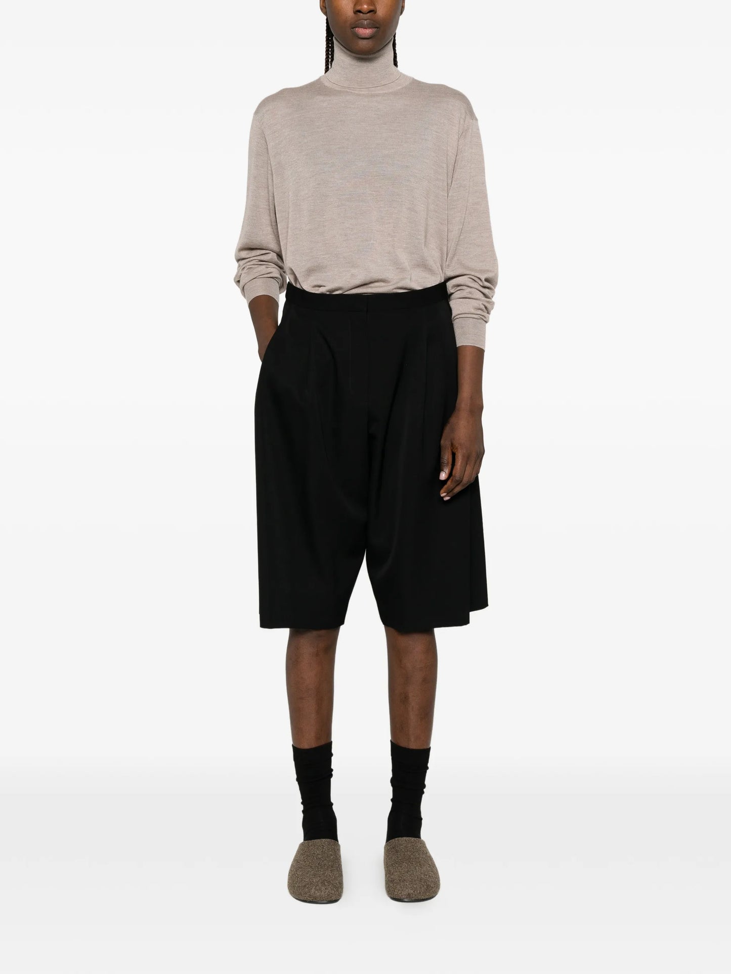 Kalyan pleated tailored shorts