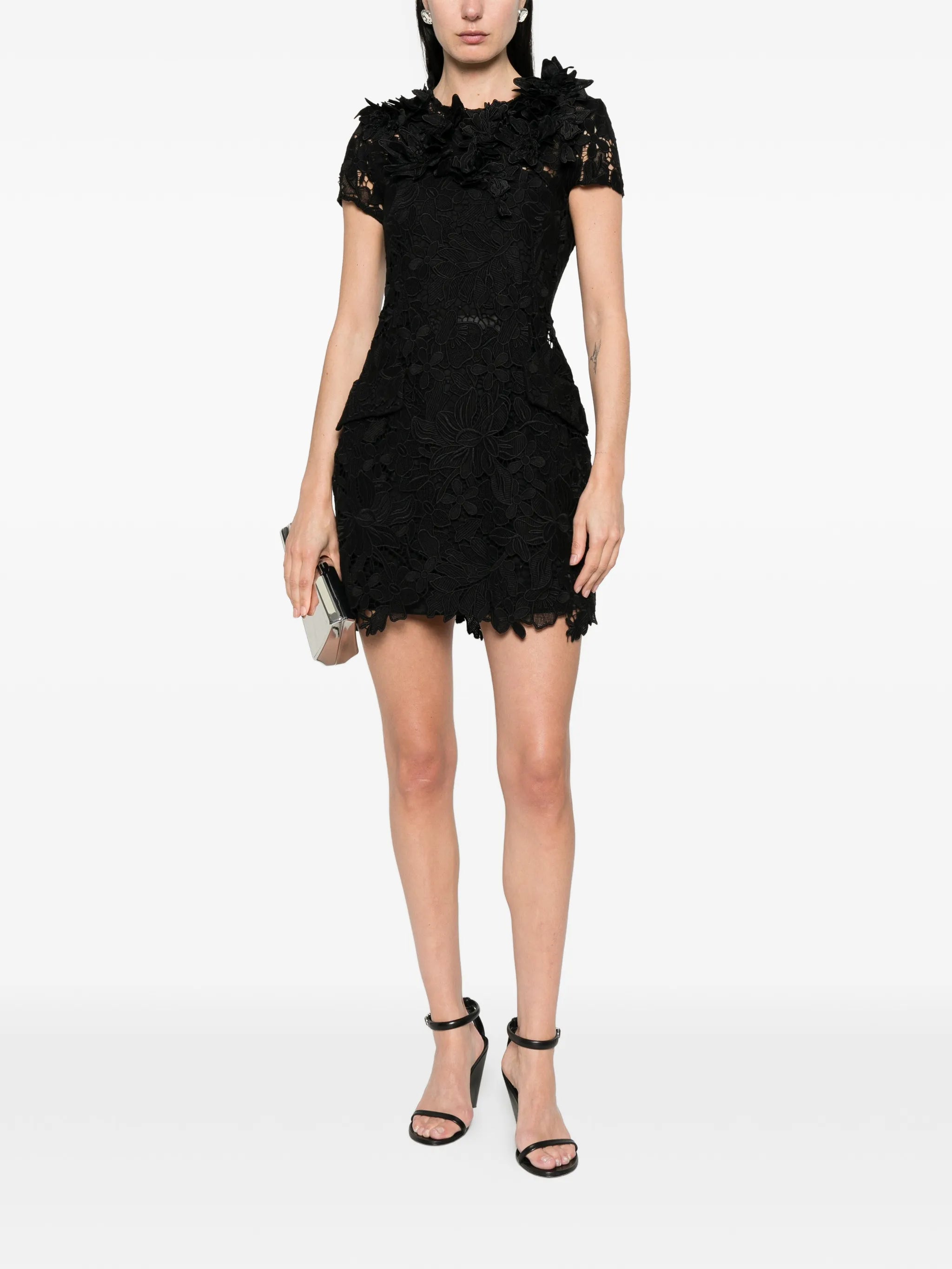 Ala floral-lace mini dress