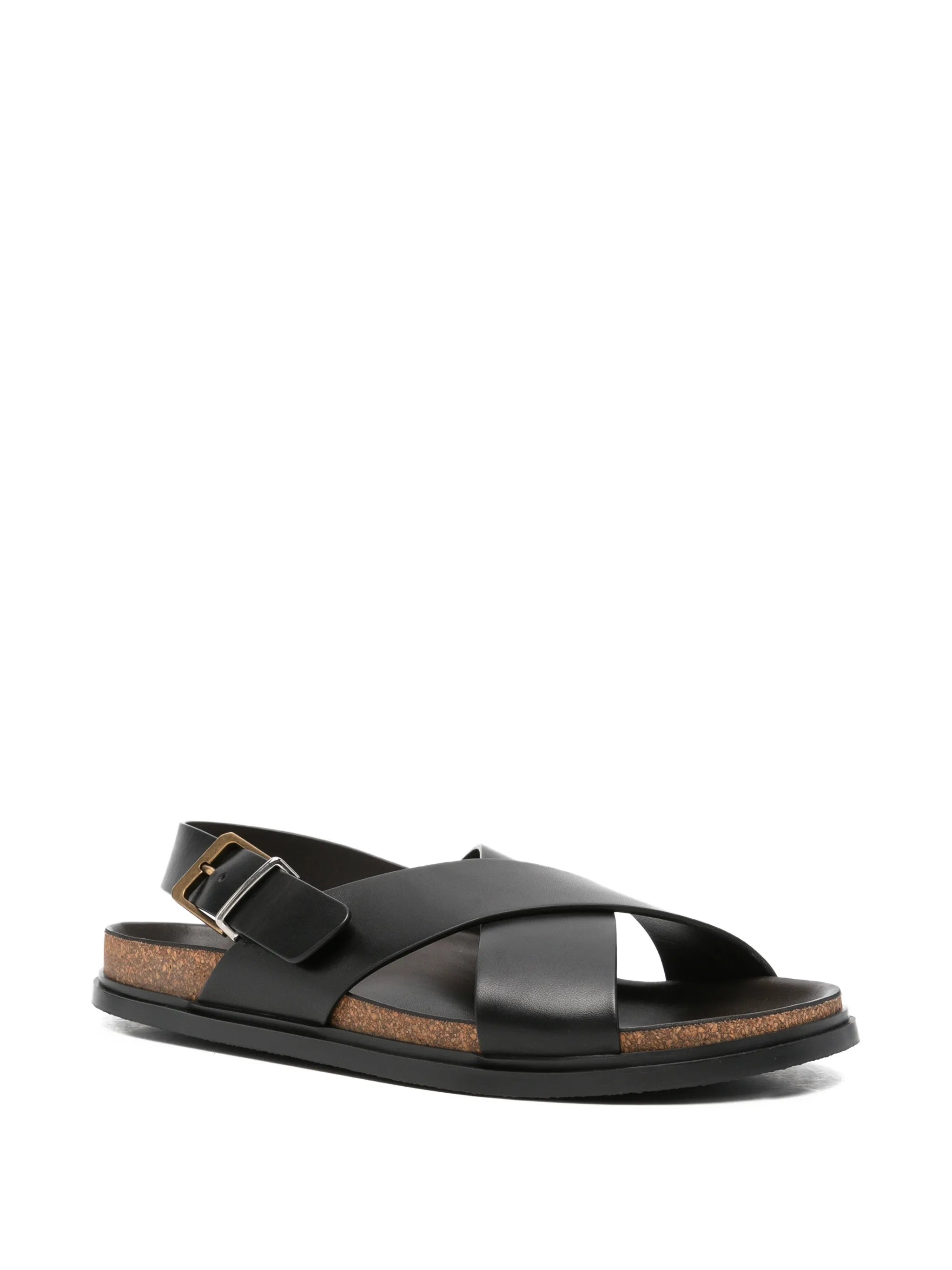 buckle-fastening crossover-strap sandals